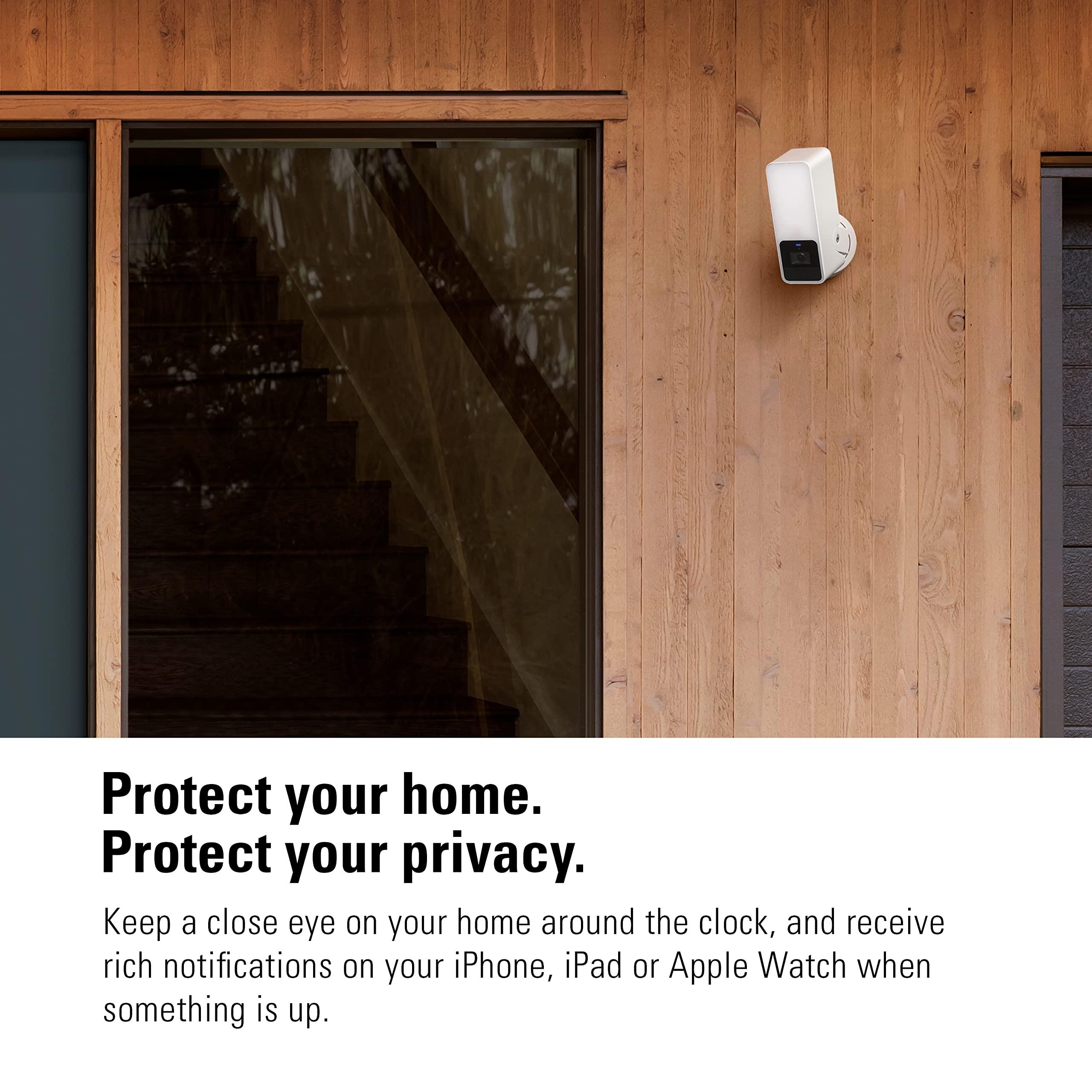 Eve Eve Outdoor Cam (White Edition) Secure floodlight Camera, (HomeKit Secure Video), 1080p, Night Vision, Wi-Fi (2.4 GHz), Motion Sensor, Two-Way Communication, Flexible & Easy Installation