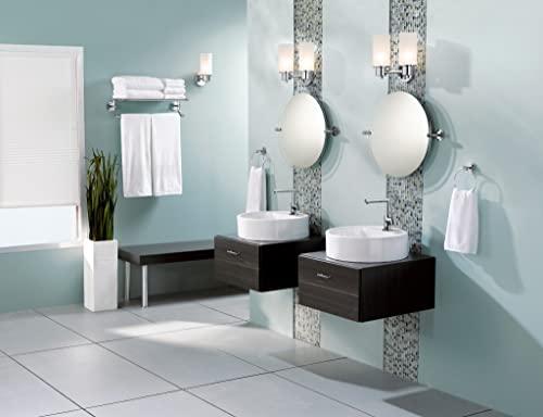 Moen Moen DN0762CH Iso 2-Light Dual-Mount Bath Bathroom Vanity Fixture with Frosted Glass, Chrome