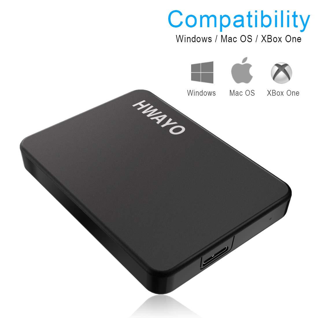 HWAYO HWAYO 1TB Portable External Hard Drive Ultra Slim 2.5'' USB 3.0 HDD Storage for PC, Desktop, Laptop, MacBook, Chromebook, Xbox One