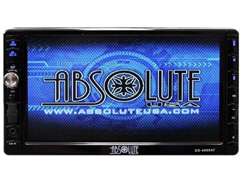 Absolute Absolute USA DD-4000AT 7-Inch Double Din Multimedia DVD Player Receiver with Touch Screen System Display and Detachable Front Panel Built-In Analog TV Tuner with SD/USB Slot