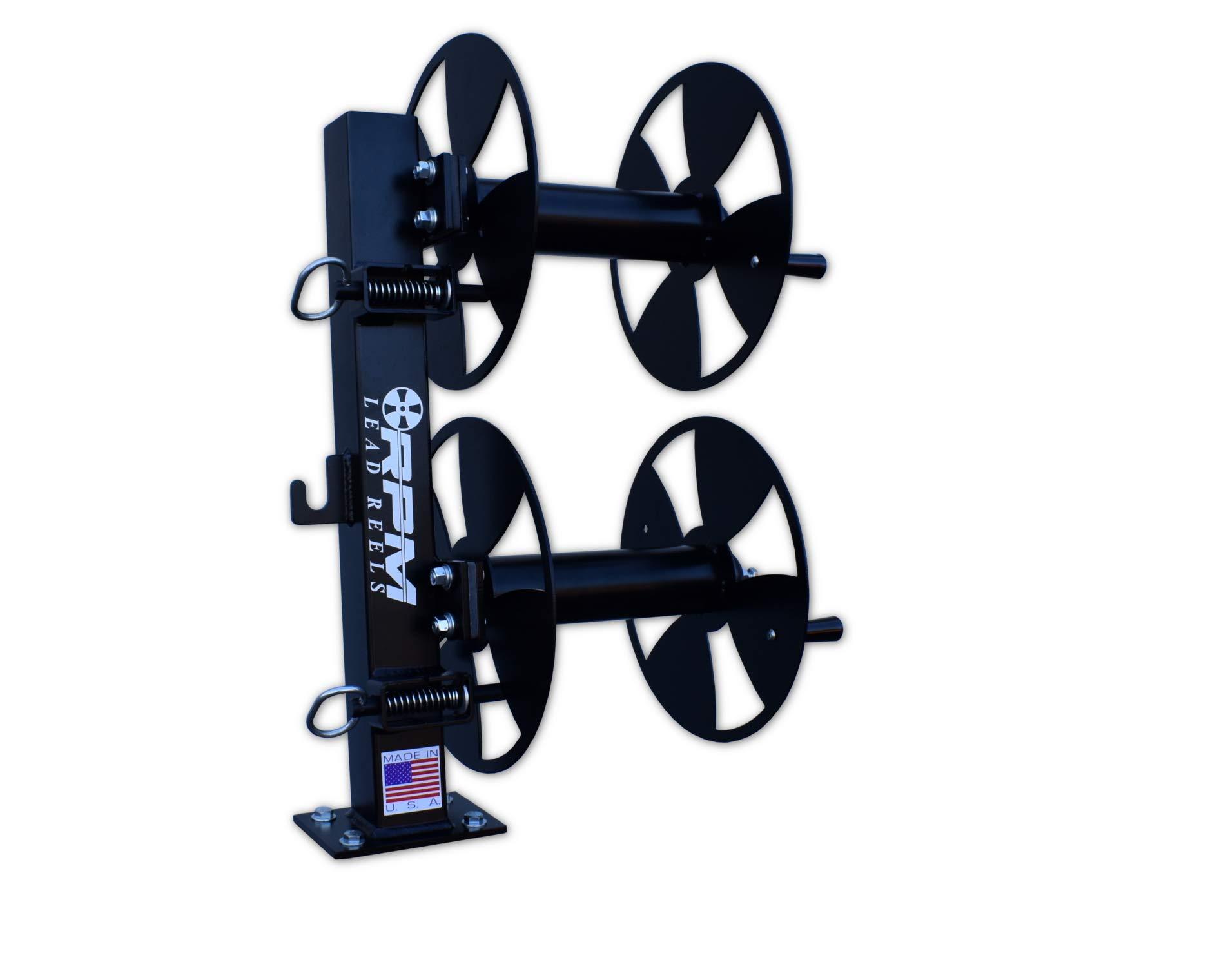 RPM LEAD REELS 12'' BLACK DOUBLE FIXED BASE WELDING CABLE LEAD REEL