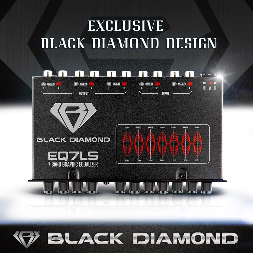 BLACK DIAMOND Black Diamond EQ7LS 7-Band Stereo Equalizer/Crossover Pre Amp Equalizer Car Audio EQ with Front Rear + Sub Output