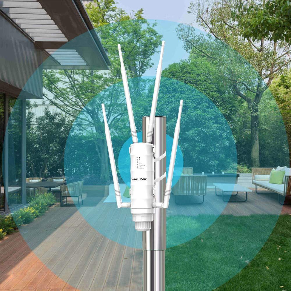 WAVLINK WAVLINK AC1200 Outdoor WiFi Range Extender, 1000ft/300m Long Range, Dual Band 2.4G/5G Weatherproof Access Point with PoE+ Gigabit Ports, Mesh Network & AP/Repeater Modes (IP65 Certified)