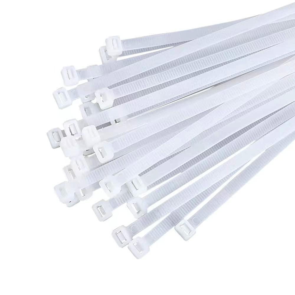 Heyiarbeit Heyiarbeit 6 Inch Zip ties White Plastic Cable Tie Nylon Cable Wire Ties Self-Locking Tie Wraps 100Pcs