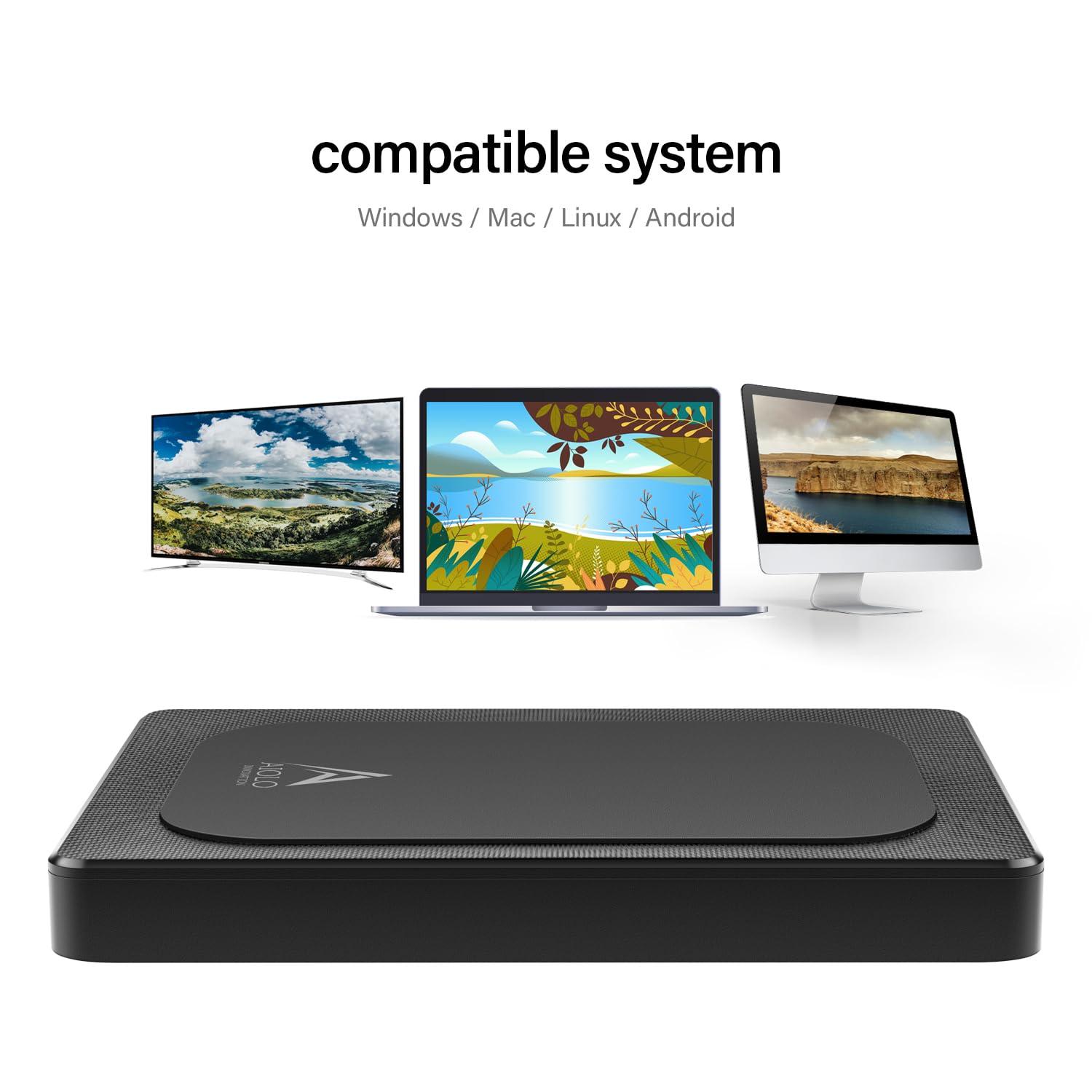 Aiolo Innovation Aiolo Innovation 4TB External Hard Drive Ultra Slim Portable HDD-USB 3.0 for PC, Mac, Laptop, PS4, Xbox one,Xbox 360 Model A4