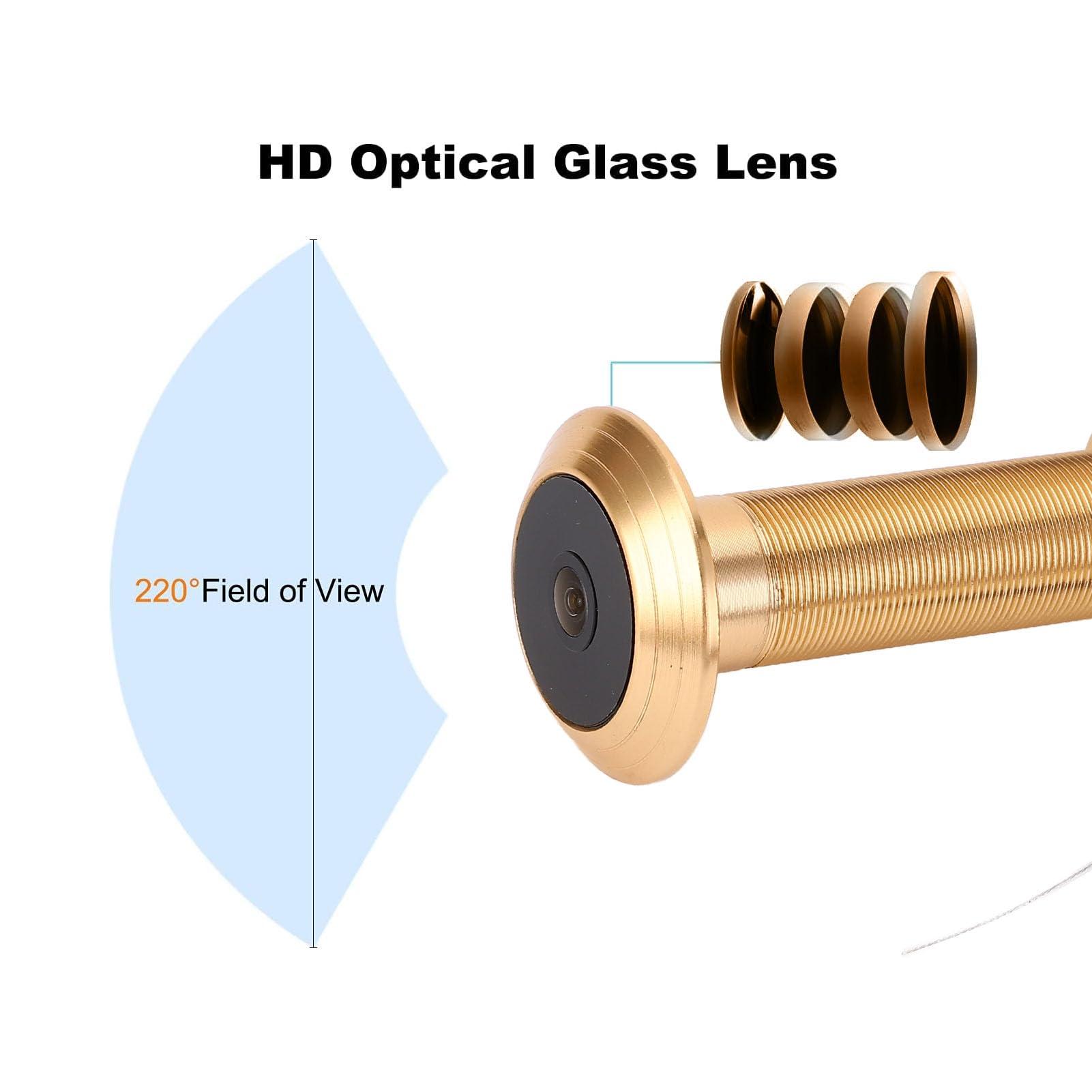 GOWENIC Smart Door Peephole Camera, 1080P HD Door Eye Hole Camera Night Movement Detection Connection, 220 Wide Angle, for Home Security (32GB)