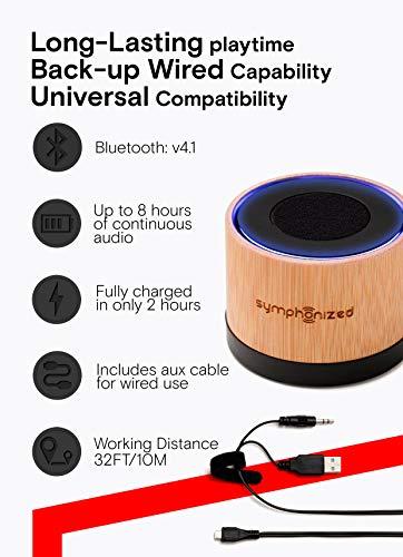 Symphonized Symphonized NXT Premium Genuine One Piece Solid Hand Carved Bamboo Wood Bluetooth Portable Speaker. Compatible with All Bluetooth iOS Devices, All Android Devices and Mp3 Players