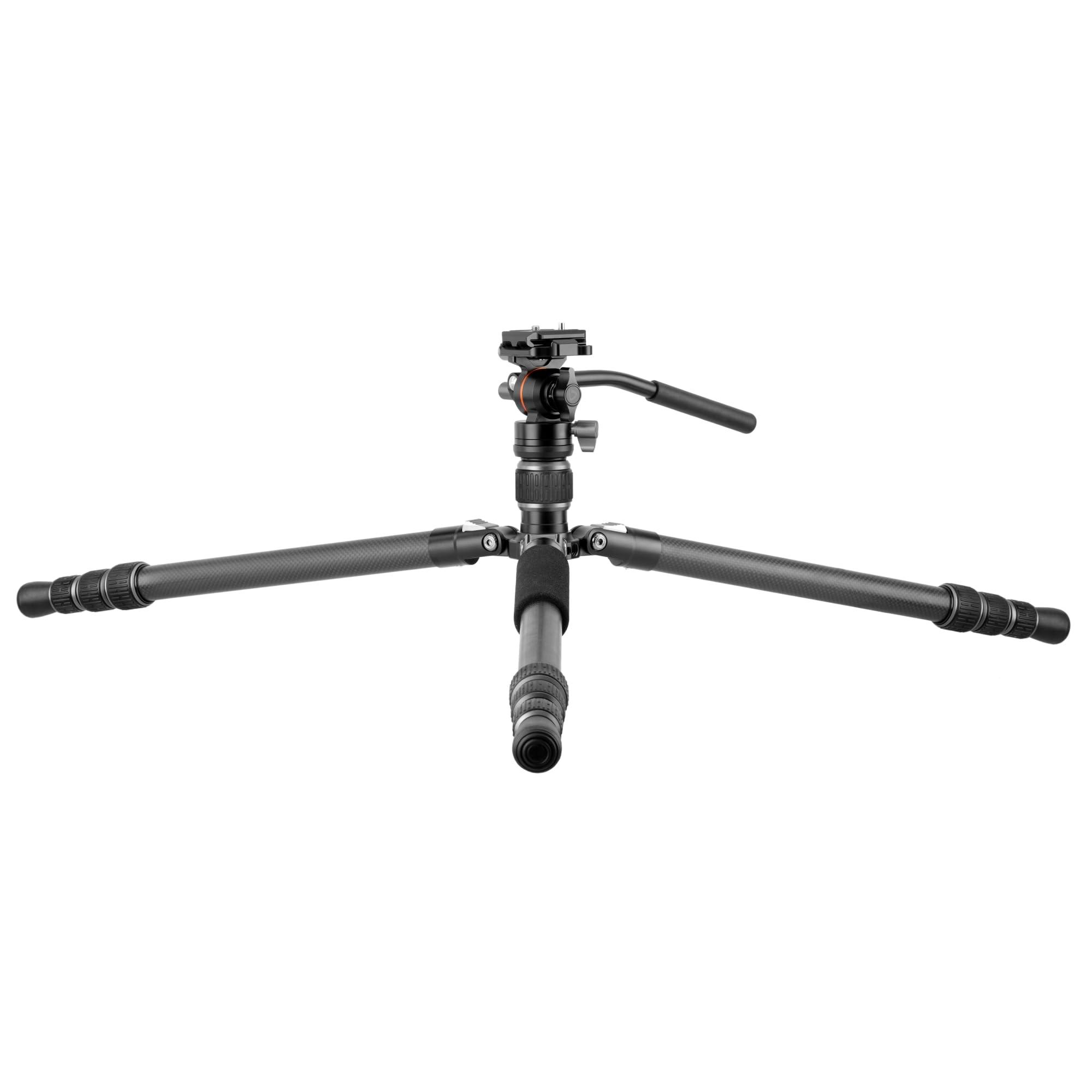 VANGUARD Vanguard Vesta GO 264CV12 Carbon Fiber Travel Tripod with Ultra-Compact VEO PV-12 Counterbalancing Spring Assist Video Head