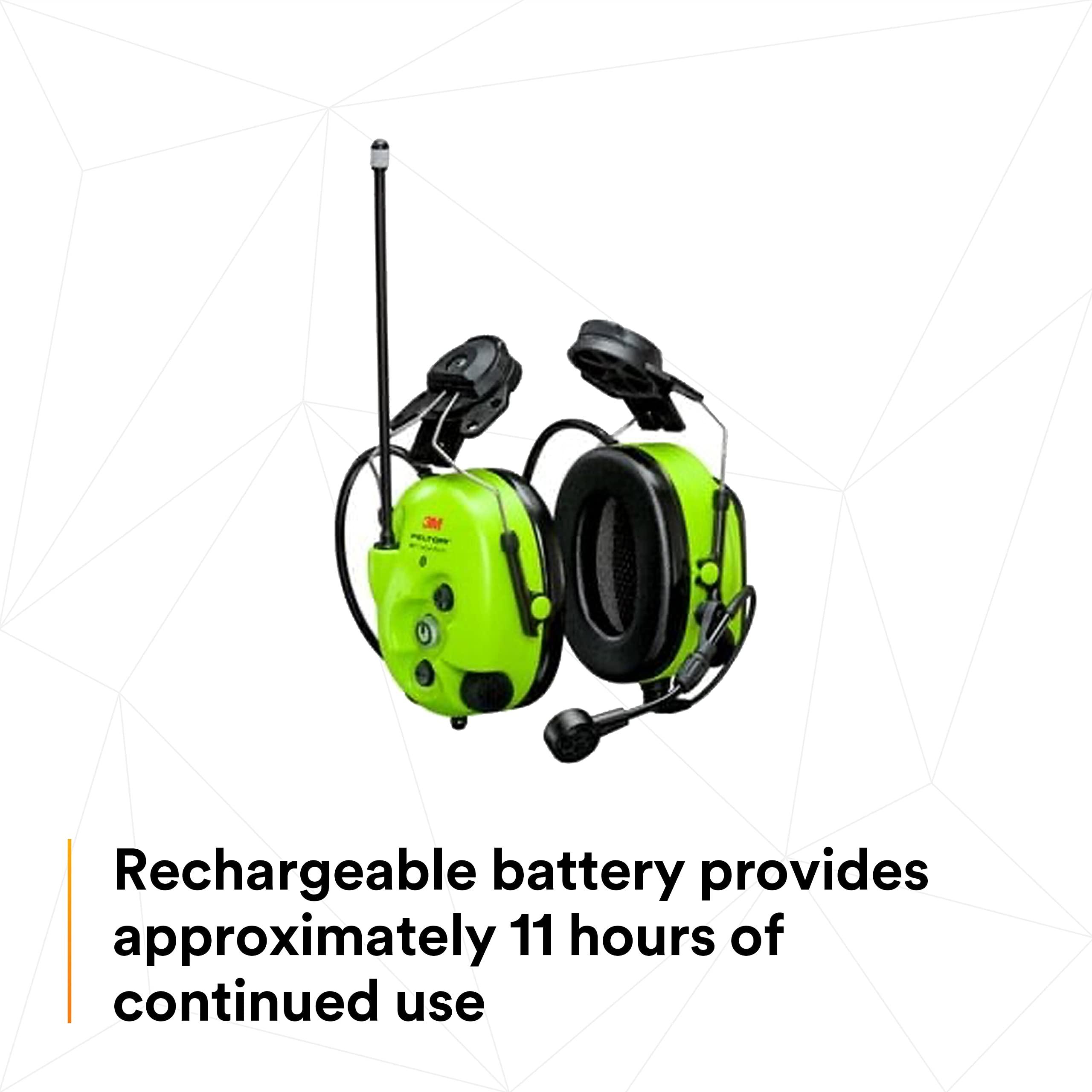 3M 3M PELTOR WS LiteCom Pro III Headset MT73H7P3E4D10NA GB, BrightYellow, Hard Hat Attached, Pack of 1