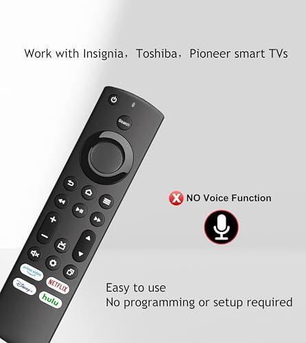 Nuliving Replacement Remote for Insignia, Toshiba, Pioneer Smart TV, Compatible with Fire Smart TV with 4 Shortcut Keys