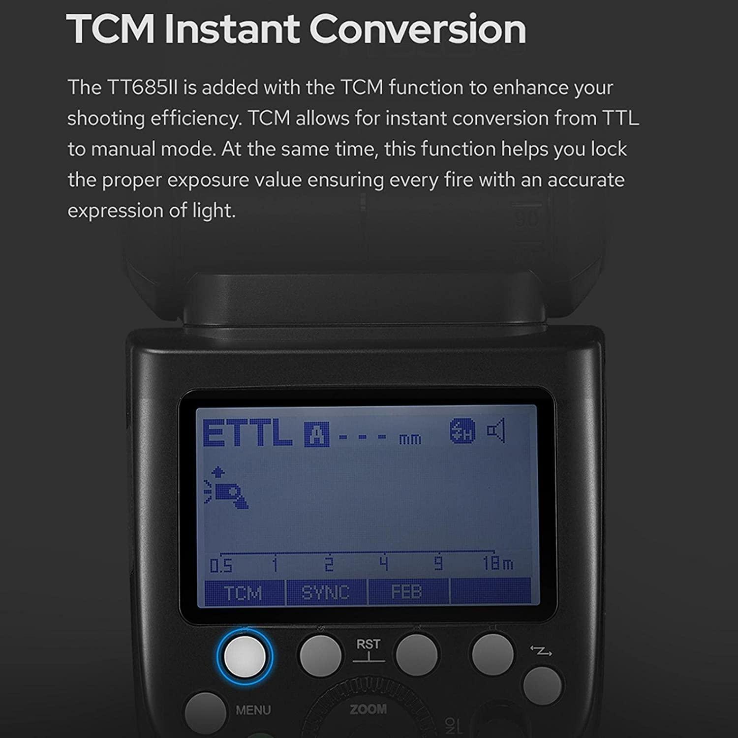 GODOX Godox Camera Flash Speedlight for Sony TT685IIS TT685II-S 2.4G Wireless HSS GN60 Flash Compatible with Sony Digital Cameras a9 a7 a7II a7III a7R III a7RII a7SII a6000 a6300 a6500