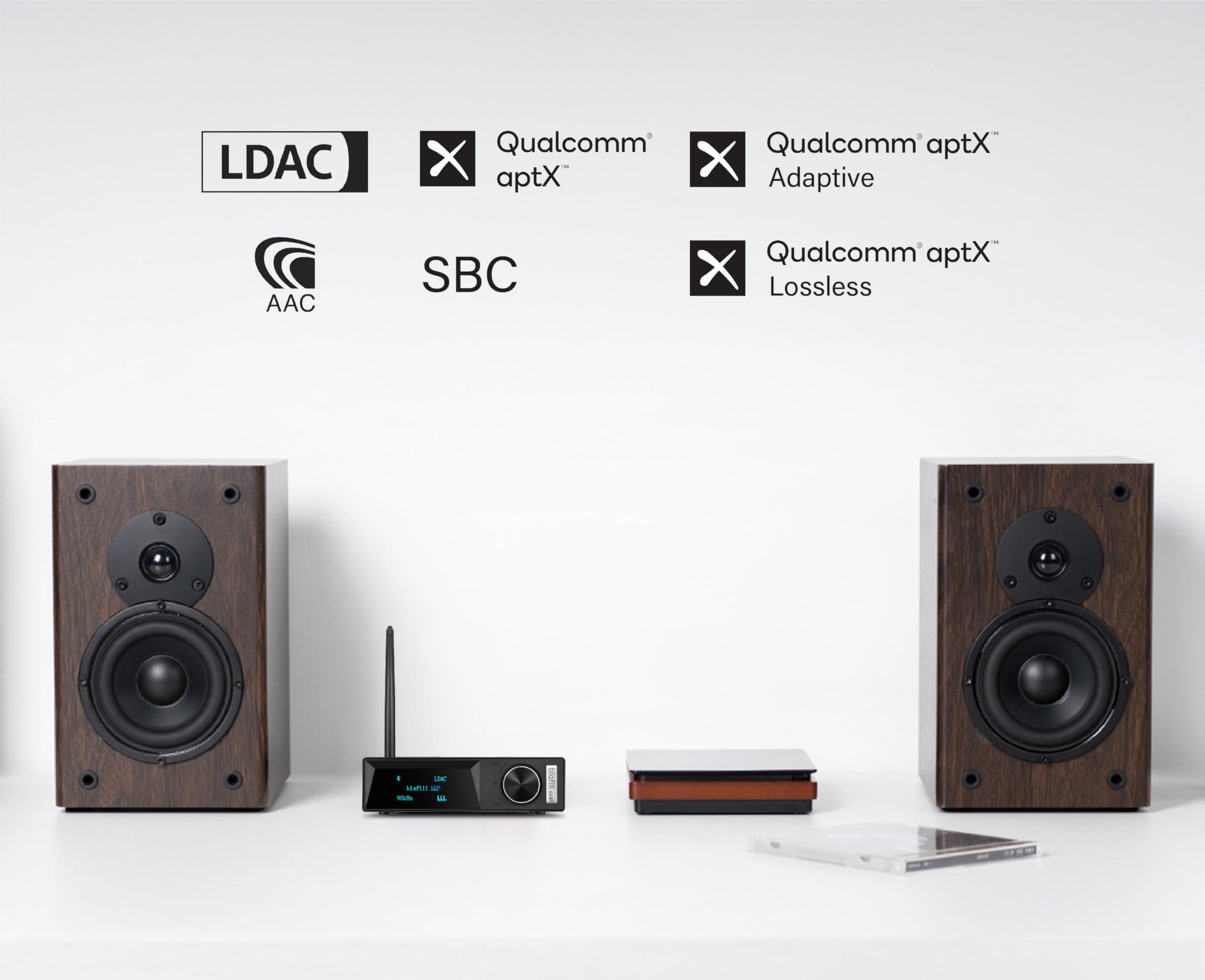 blafili blafili AMP Bluetooth 5.4 Audio Amplifier, LDAC aptX HD aptX Adaptive aptX Lossless, TPA3255 Class D, 100 Watts for Passive Speakers US Power Adapter ONLY