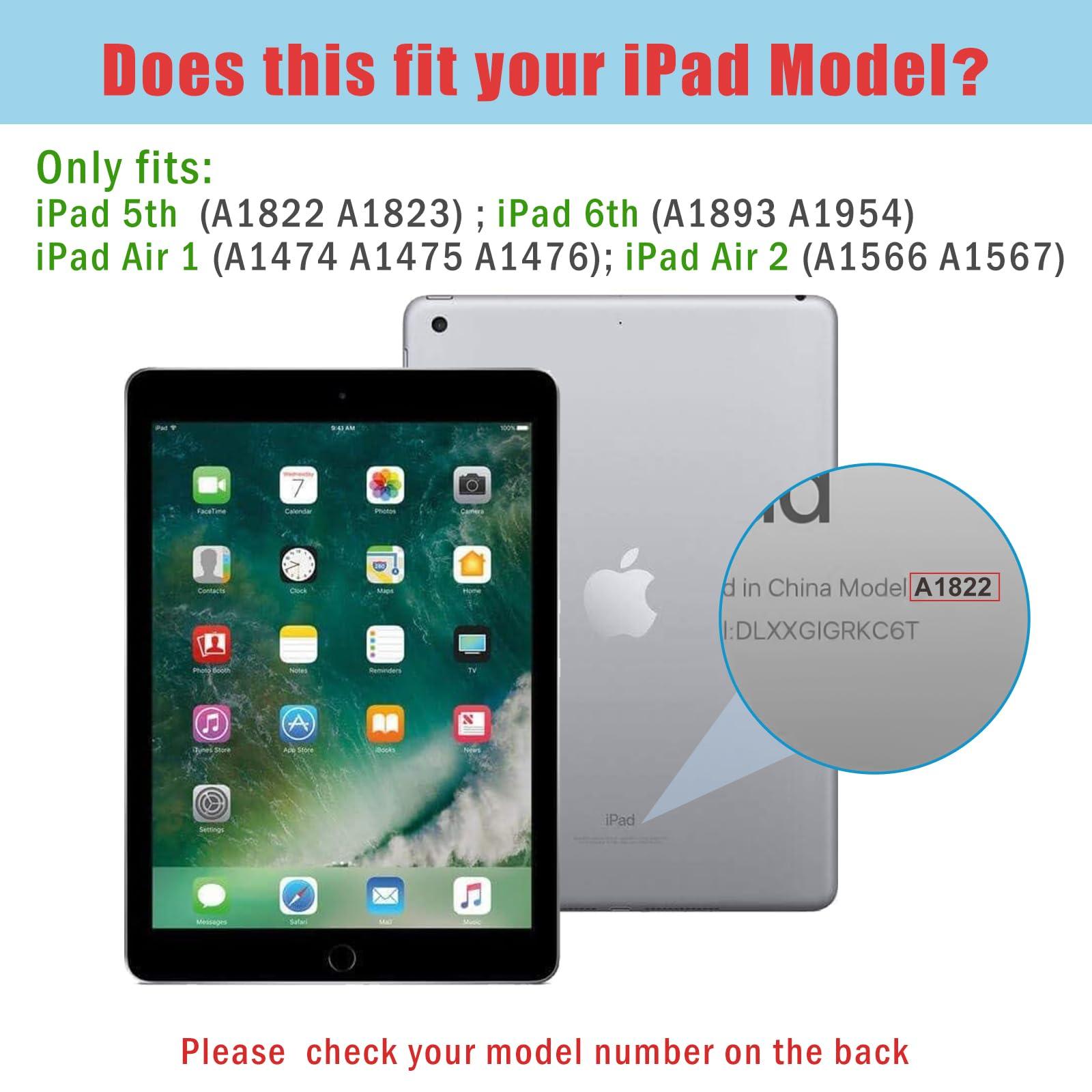 ProCase ProCase for iPad 9.7 Inch iPad 6th/5th Generation Case 2018 2017/iPad Air 2/Air 1 Case, Premium Leather Folio Corner Protection Multi-Angle Viewing Stand Cover with Front Pocket Pen Loop -Teal