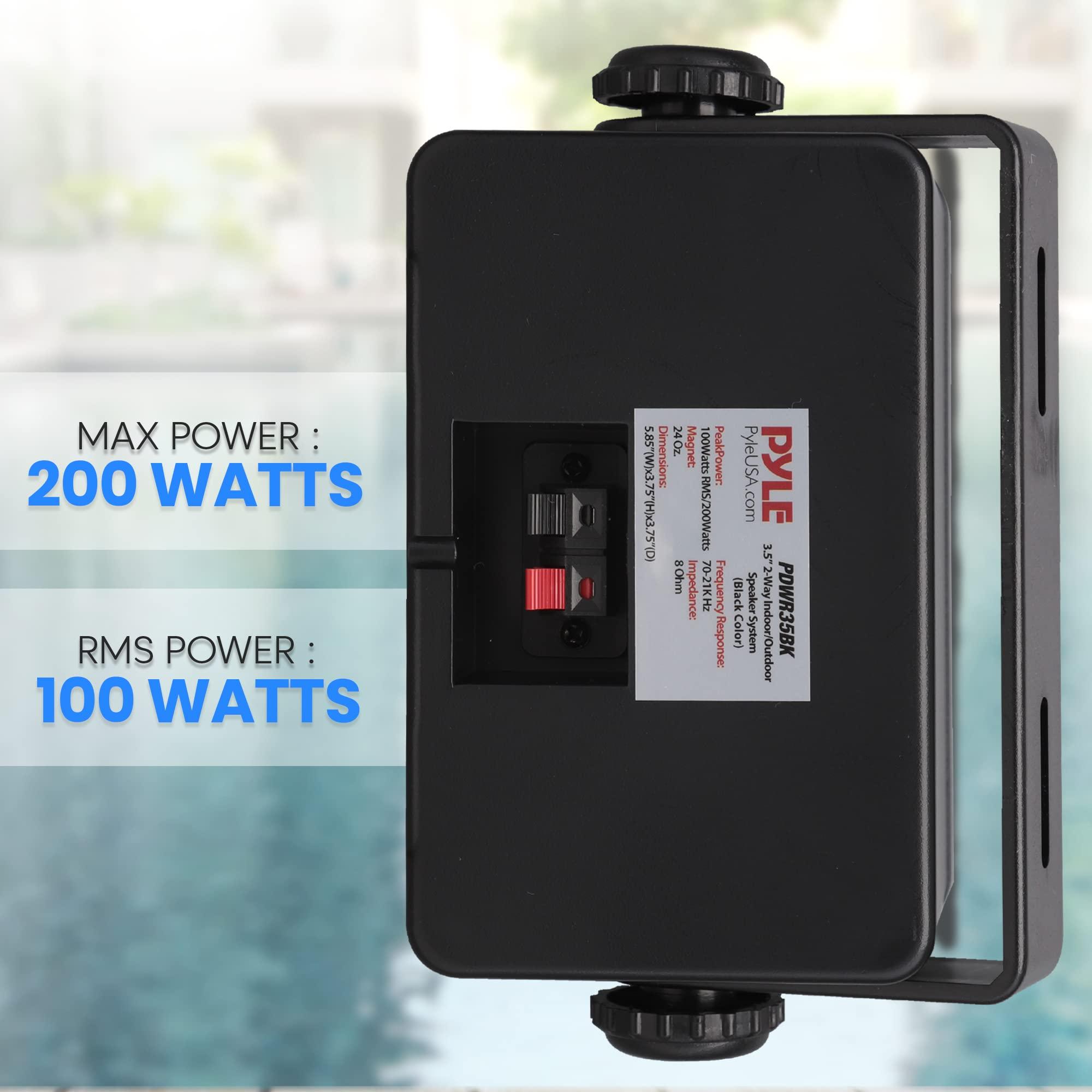 Pyle PYLE Outdoor Speakers- Waterproof Marine Grade Speakers, Universal Mounting, Heavy Duty ABS Construction- Boat, Patio, Pool, Indoor Outdoor Use- Black