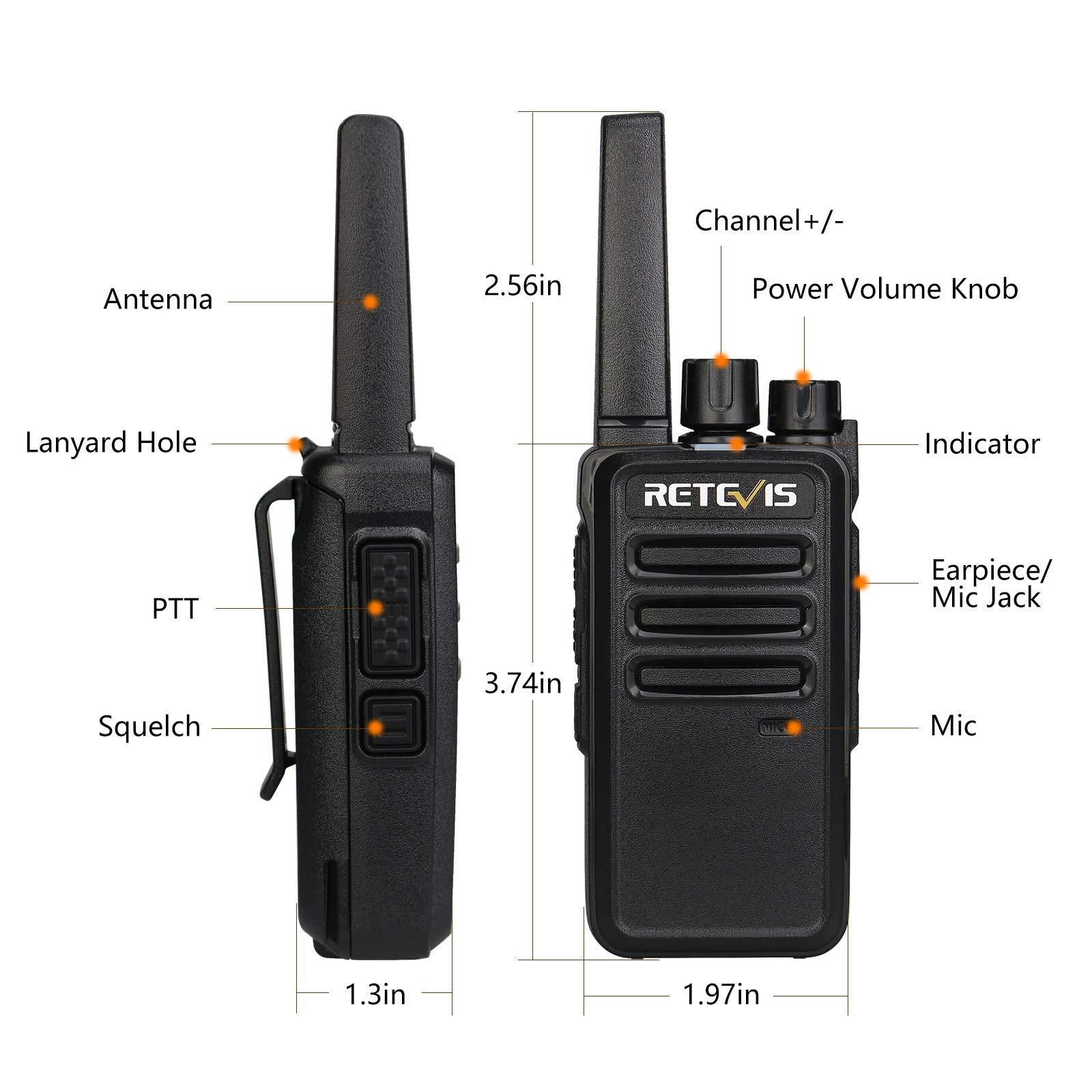 Retevis Retevis RT68 Walkie Talkies with Earpiece(20 pack) Bundle with Walkie Talkie Mic(20pack),2 Way Radios Long Range,Heavy Duty Walkie Talkies for Adults,Rechargeable with USB Charger Base, for Restaurant