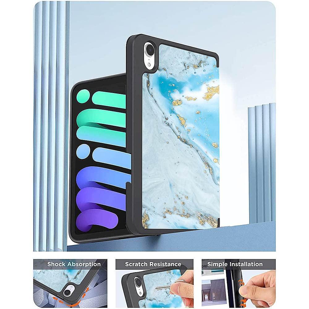 ZERODAMAGE SAHARA CASE Sahara - Folio Case for iPad Mini (A17 Pro) and iPad Mini (6th Generation 2021), Blue Marble, (TB00051)