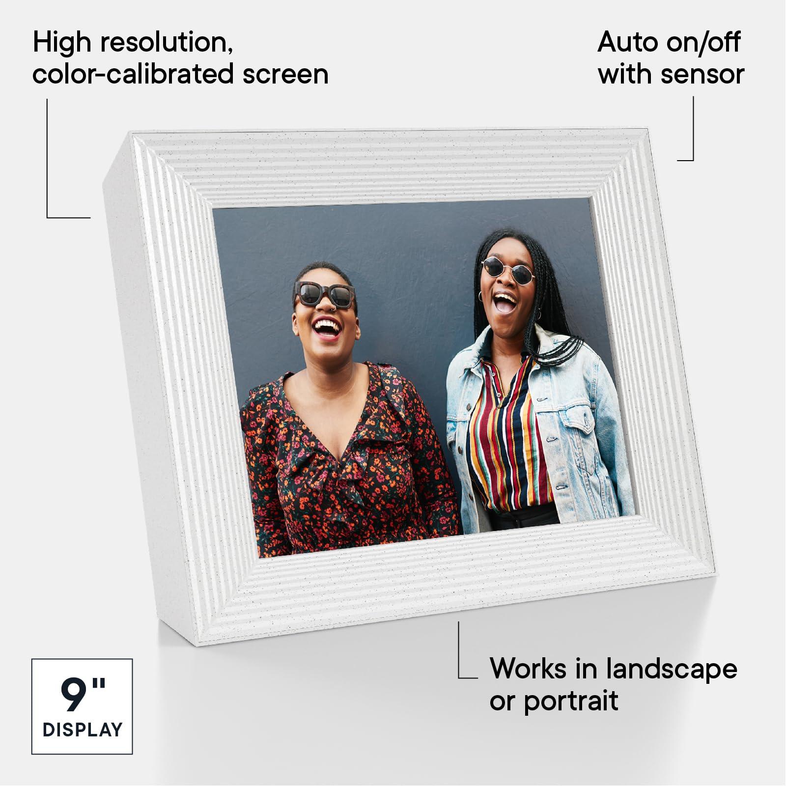 AURA Aura Mason WiFi Digital Picture Frame | Wirecutter\'s Best Digital Frame for Gifting | Send Photos from Your Phone | Quick, Easy Setup in Aura App | Free Unlimited Storage | White