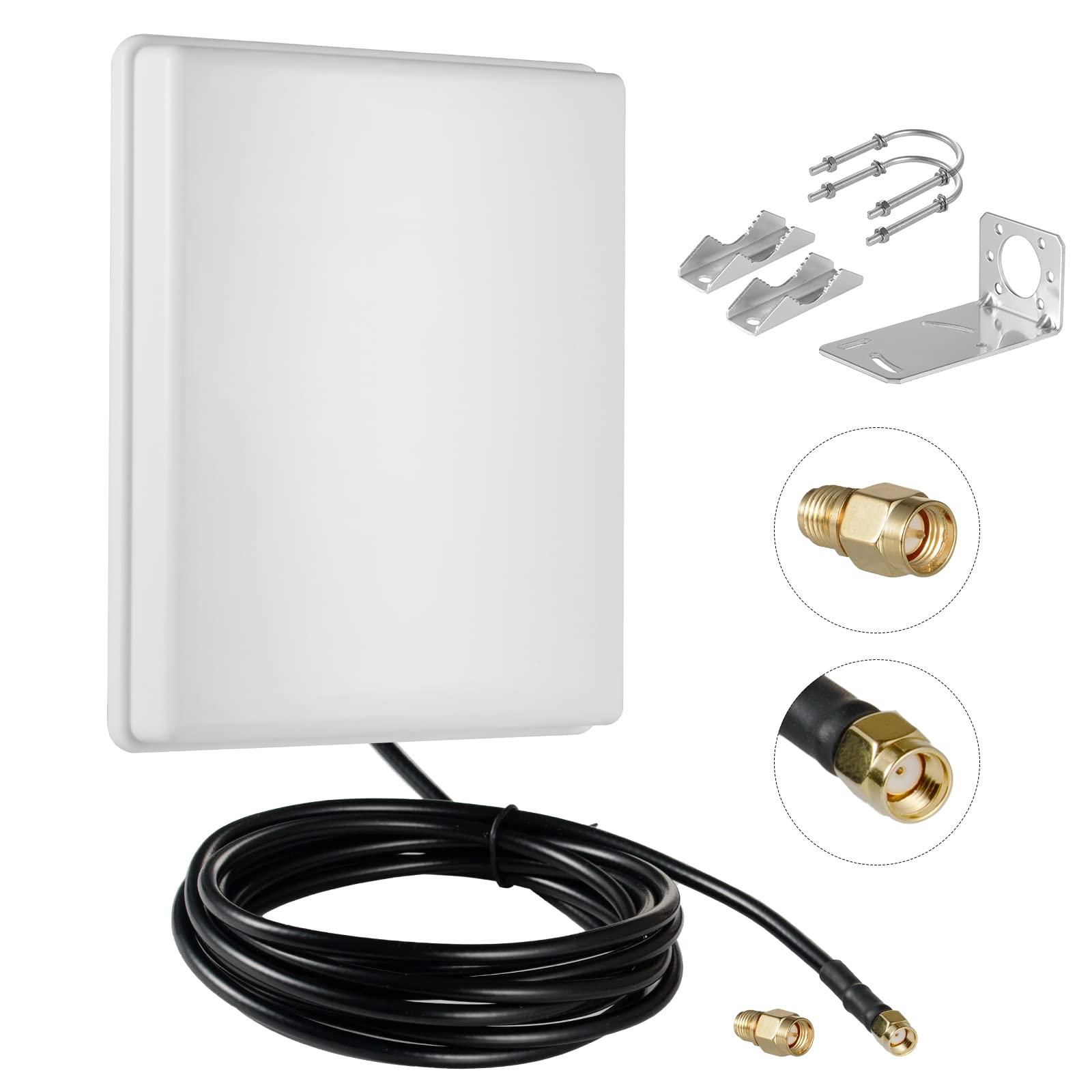 eifagur Outdoor 15dBi Dual Band WiFi 2.4GHz 5GHz 5.8GHz Long-Range Directional Panel Antenna with 10Ft Cable for WiFi Router Wireless Network Card Security IP Camera Video Surveillance Monitor, Eifagur