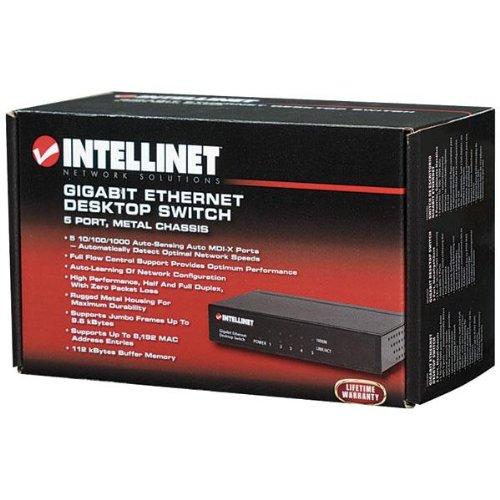 Intellinet Intellinet 5-Port Gigabit Desktop Ethernet Switch, Metal, Non-Blocking Wire-Speed Forwarding & Filtering