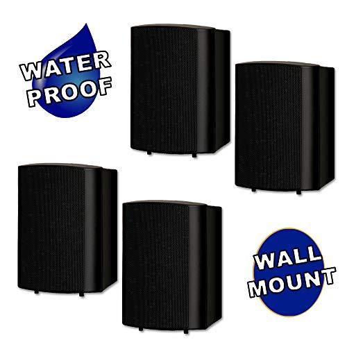 Theater Solutions Theater Solutions TS425ODB Indoor or Outdoor Speakers Weatherproof Mountable Black 2 Pair Pack