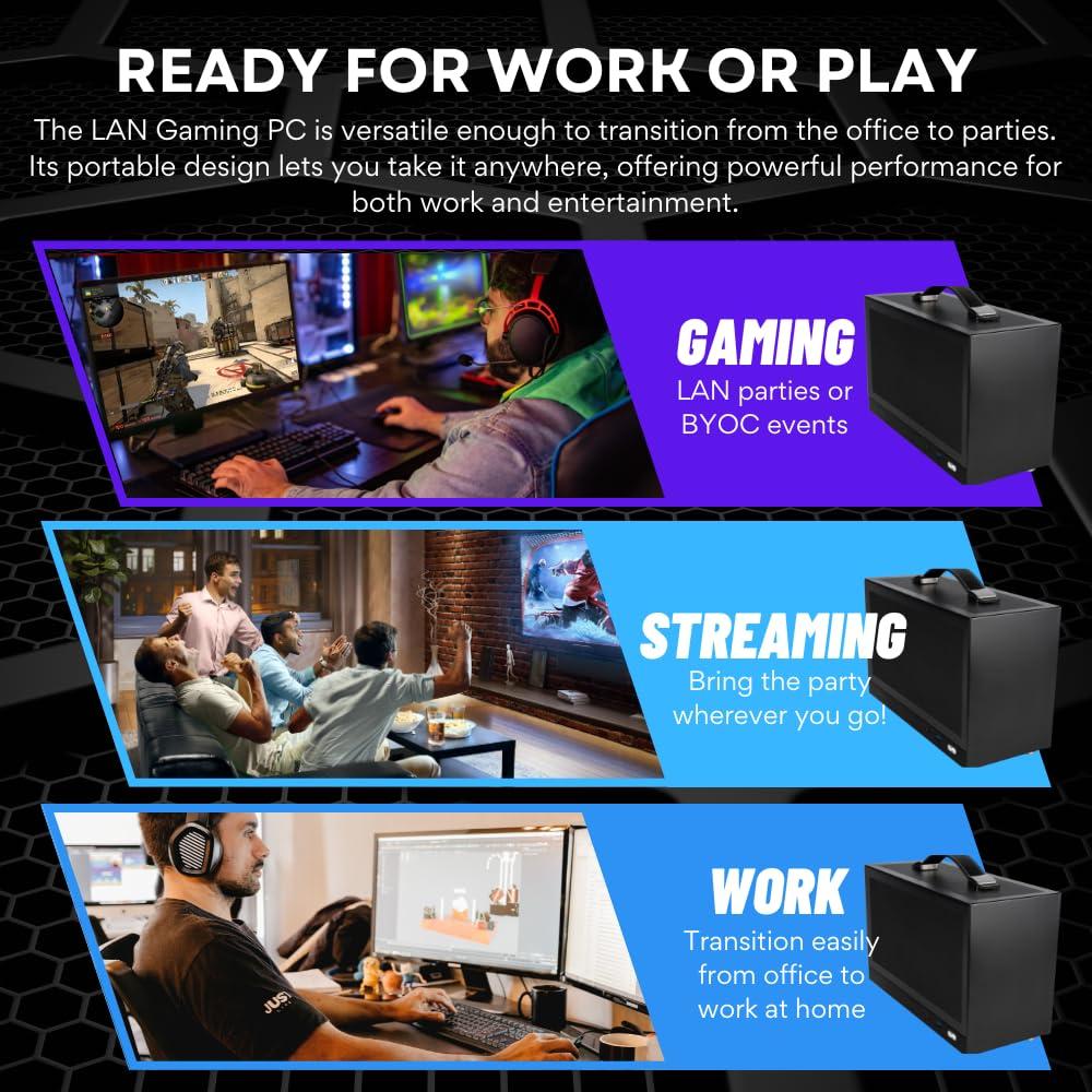 Empowered PC Empowered PC LAN Gaming Desktop (8.1L Small & Light, RTX 4060 Ti, AMD Ryzen 7 7700, 32GB DDR5 RAM, 1TB Gen4 NVMe SSD, Internal WiFi + Bluetooth, Windows 11 Pro) Best Mini ITX SFF Computer (Black)