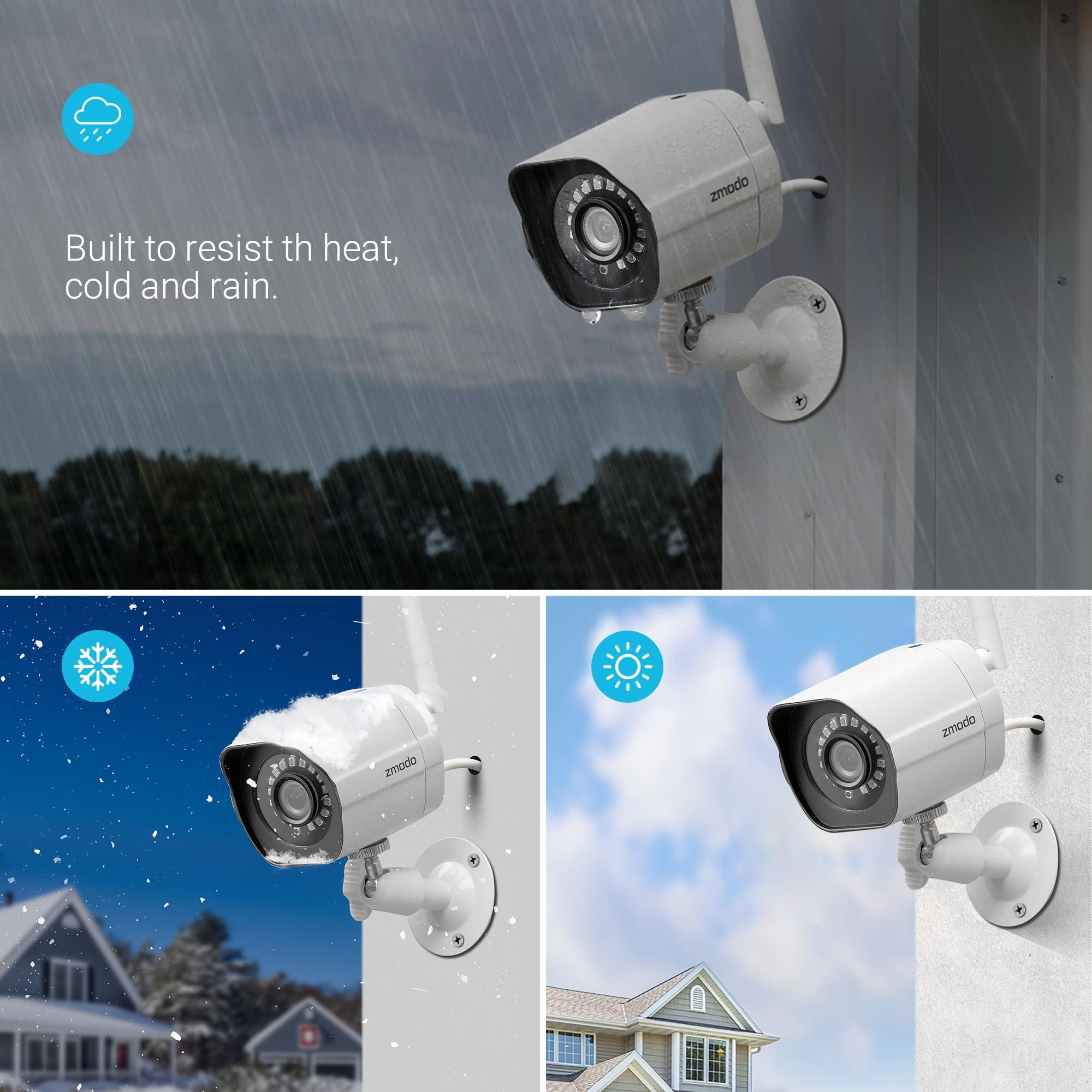 Zmodo Zmodo Outdoor Security Camera Wireless (2 Pack), 1080p Full HD Home Security Camera System, Works with Alexa and Google Assistant, Silver (ZM-W0002-2)