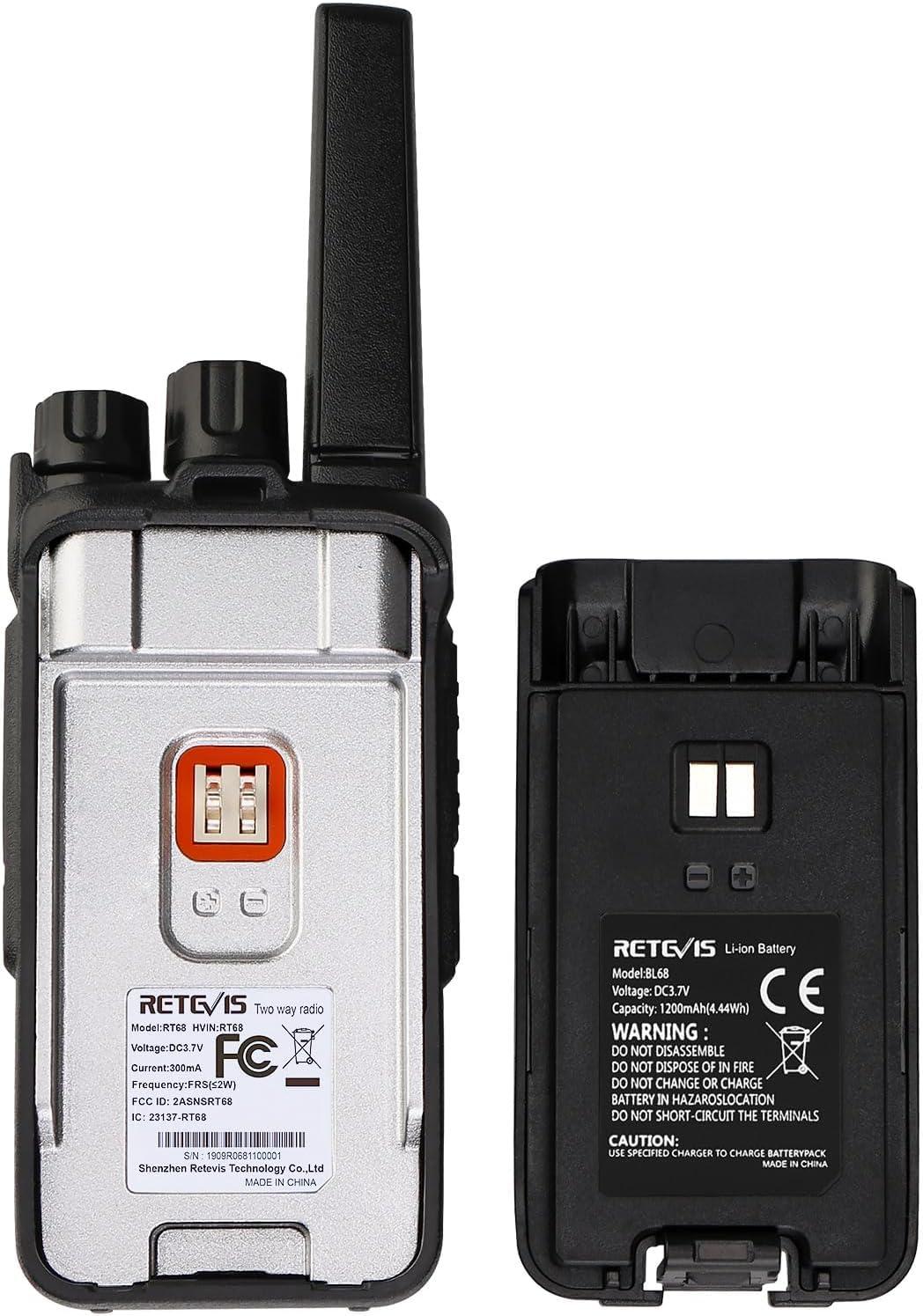 Retevis Retevis RT68 Two Way Radio(10 Pack) with Swivel Walkie Talkie Headset(10 Pack), Compact, Rugged, Heavy Duty 2 Way Radios Rechargeable with USB Charging Base