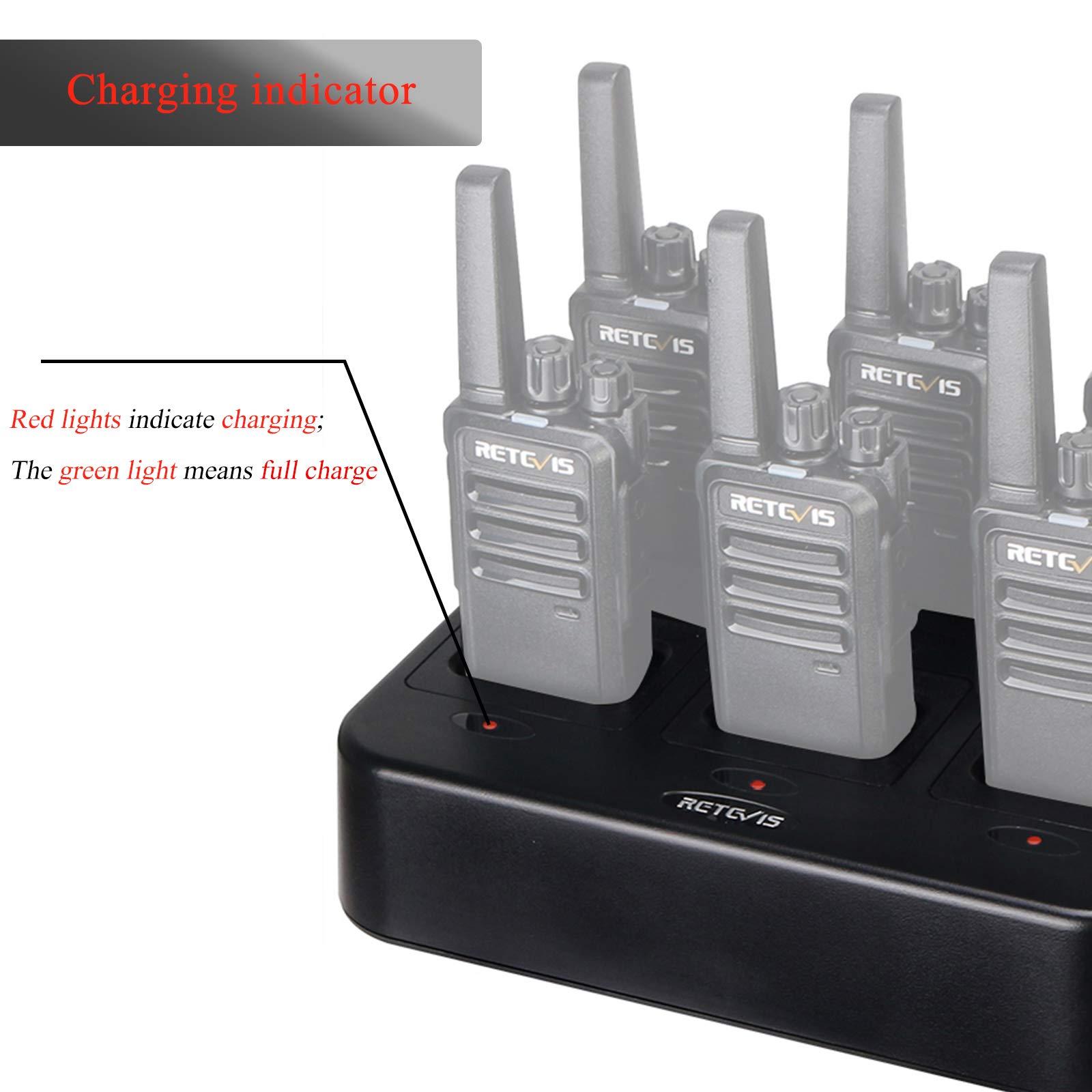Retevis Retevis RT68 Walkie Talkies(6 Pack) Bundle with Six Way Charger(2 Pack) with Earpiece, Portable FRS Two-Way Radios Rechargeable, with 6 Way Multi Unit Charger, Hands Free