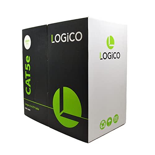 LOGICO LOGICO Cat5e UTP 1000ft Bulk Ethernet Network Cable 24AWG 350Mhz Pure Copper Riser White