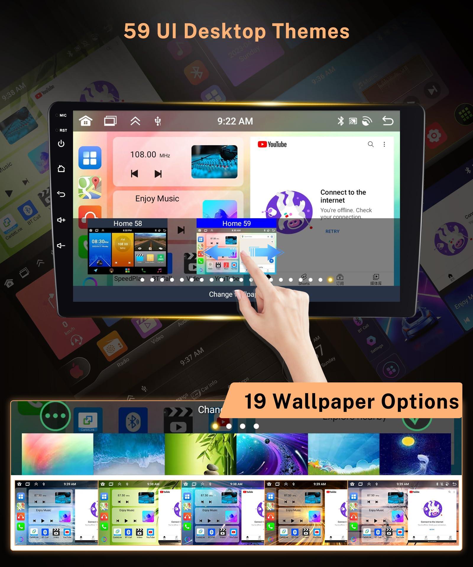 Rimoody 8 Core 4G+64G Android 13 Car Stereo Radio for Chrysler 200 200C 200S 2015-2019, Wireless Carplay Android Auto, Rimoody 9 Inch Touchscreen GPS 4G-WiFi DSP-36 Mirror Link 59-UI Themes BT FM Camera