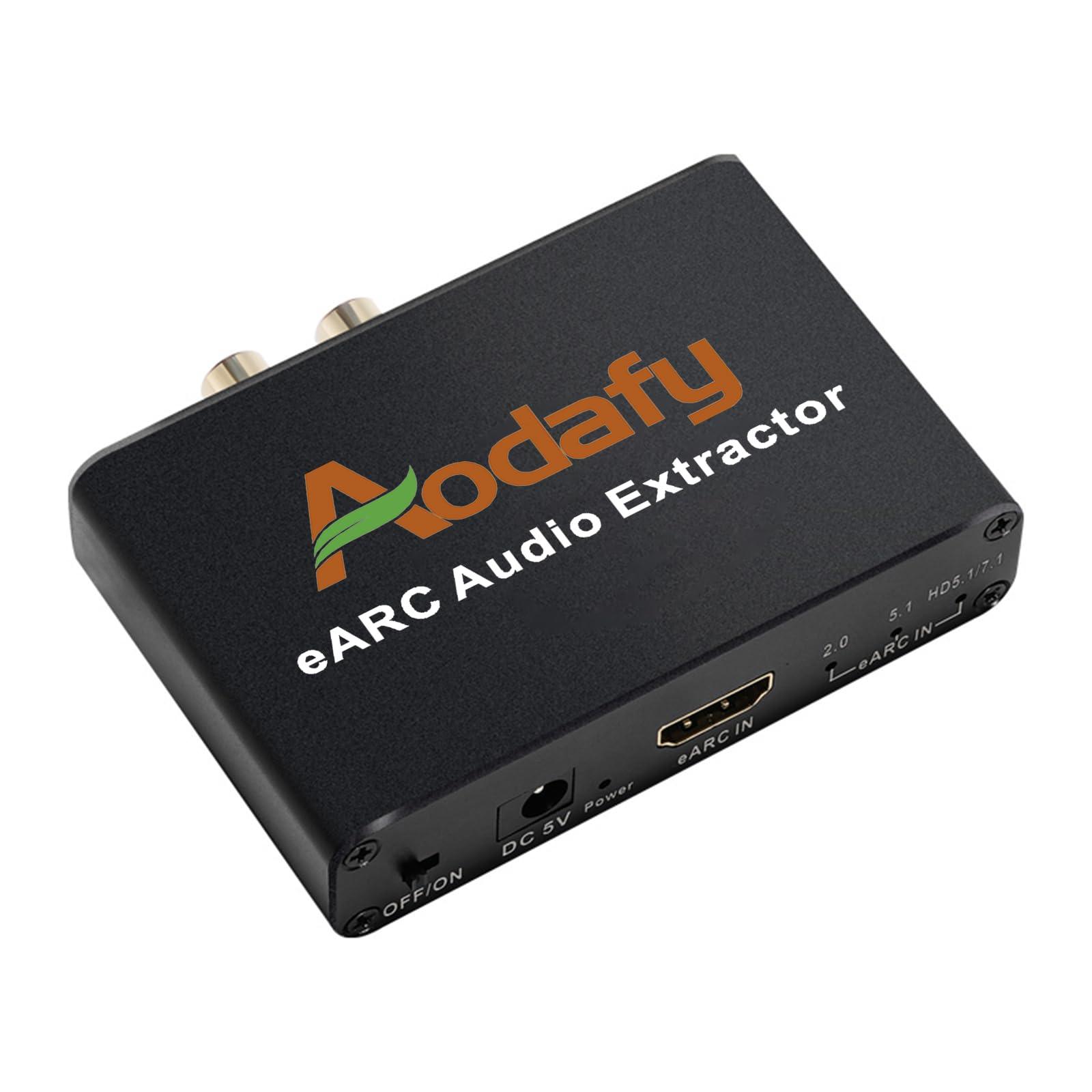 Aodafy eARC Audio Extractor, eARC Audio Converter to HDMI Optical/SPDIF L/R 3.5mm AUX Sound Extractor, HDMI eARC/ARC to Optical Audio Adapter, for TV to Non-ARC Sound System Soundbar Speaker Amplifier