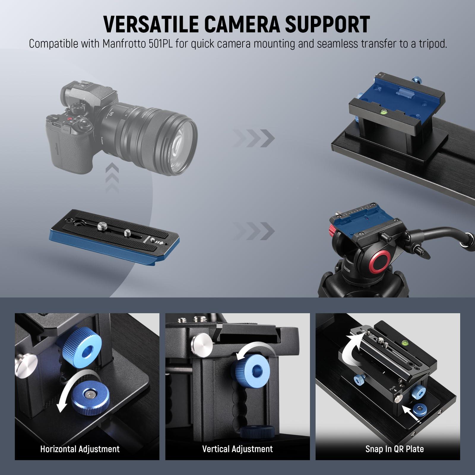 NEEWER Neewer Teleprompter X14 III with RT113 Remote/App Control, 45 Tilt 14" Beamsplitter All Metal Frame Upgraded Camera Mount QR Plate Compatible with Manfrotto 501PL for iPhone iPad DSLR, Assembly Free