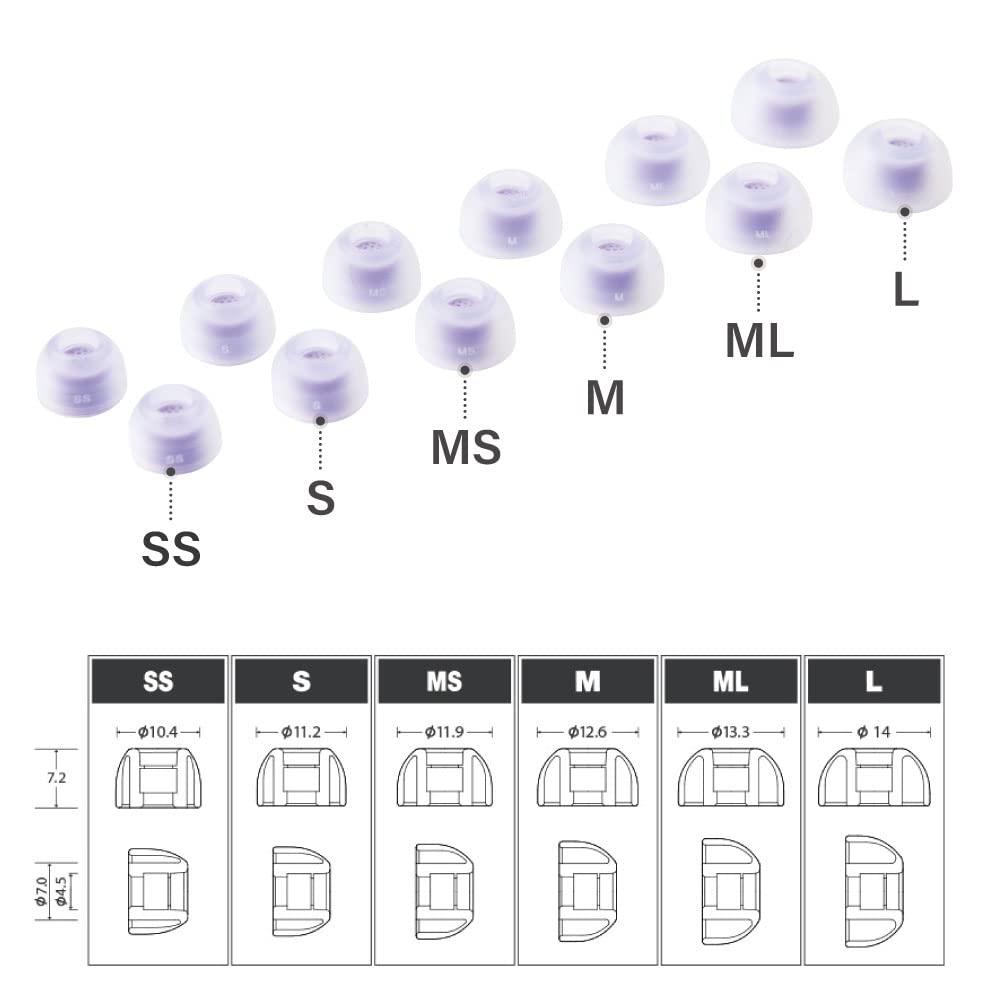 AZLA AZLA SednaEarfit MAX for Galaxy Buds 2 Pro (SS/S/MS), Earbud Tips for Wireless Headphones, Noise Canceling Earbuds Replacement Tips, Samsung-Certified Eartips for Galaxy Buds 2 Pro