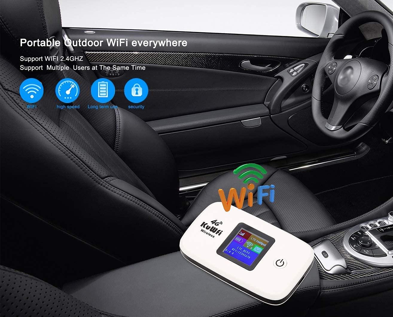 KuWFi KuWFi Mobile WiFi Hotspot and 2GB Prepaid 4G LTE SIM Card