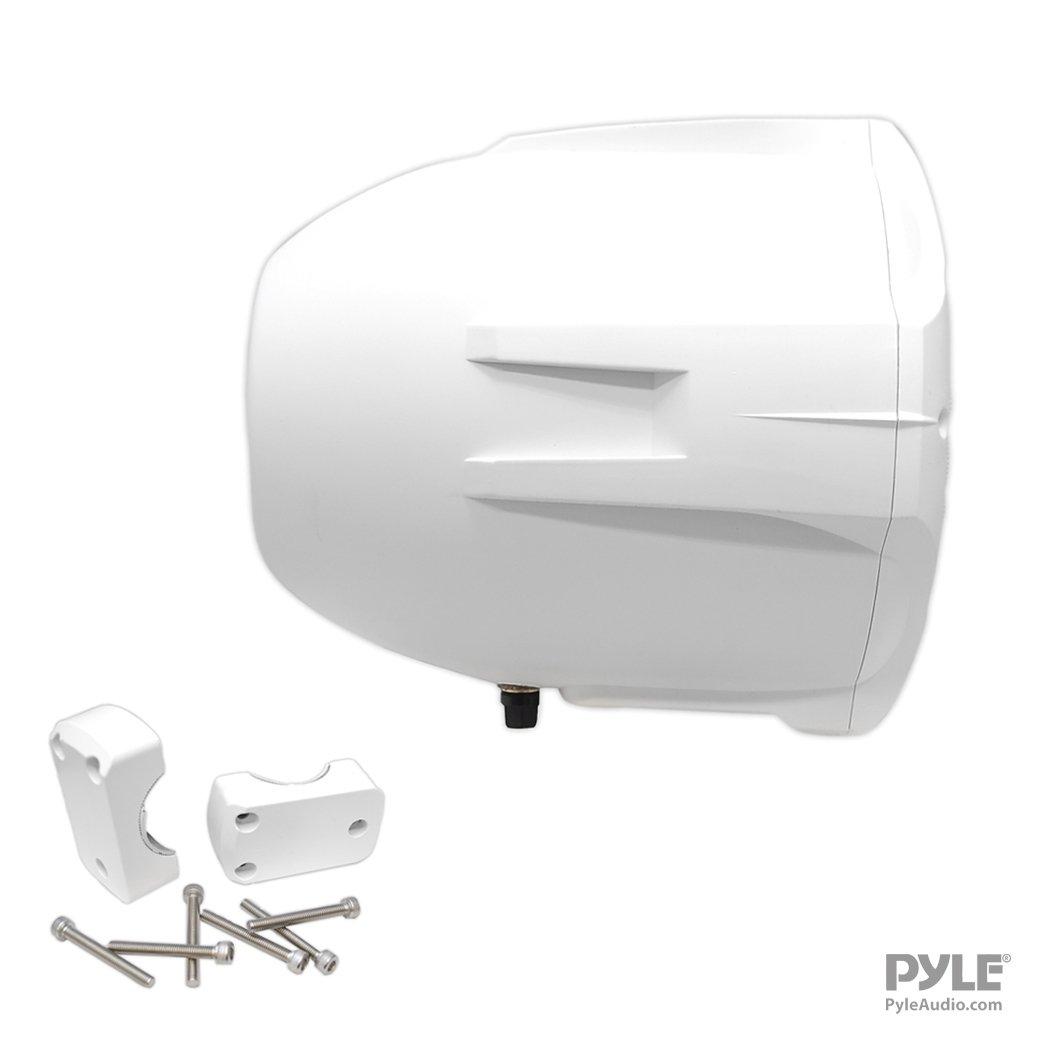 Pyle Pyle Waterproof Marine Wakeboard Tower Speakers - 8in Dual Subwoofer Speaker Set and 1 Tweeter with 300 Watt Power - 2-way Boat Audio Stereo System with Mounting Bracket - 1 Pair - Pyle PLMRW85