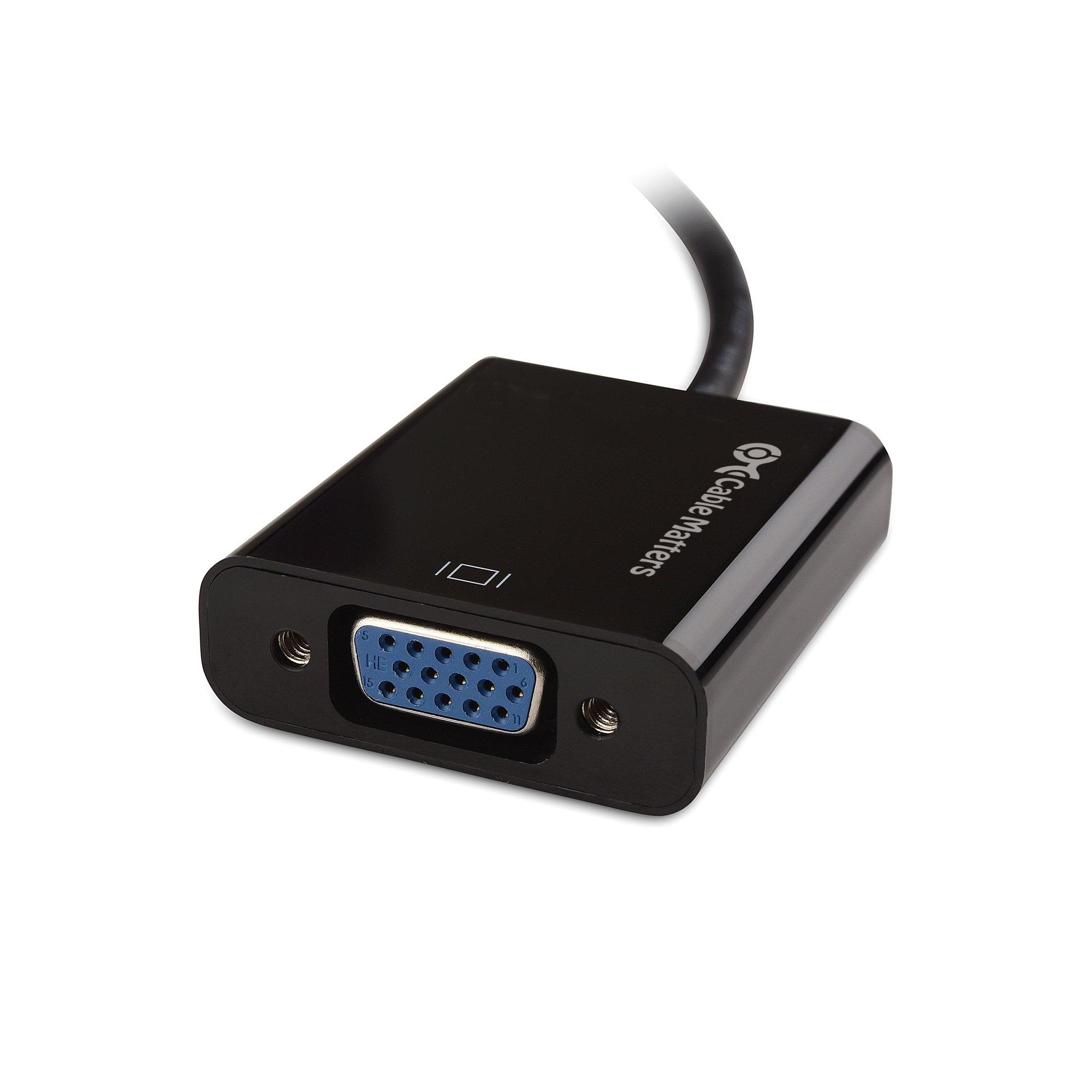 Cable Matters Cable Matters DisplayPort to VGA Adapter Male to Female, Gold Plated DP to VGA Adapter, Display Port to VGA Convertor, in Black