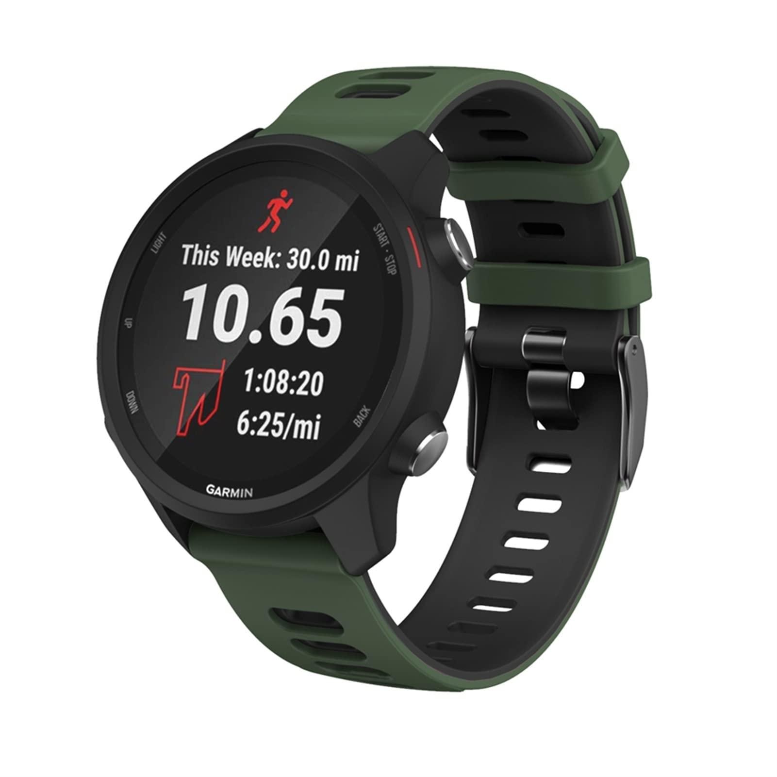 TPUOTI TPUOTI Silicone Watchband for Garmin Forerunner 245 245M 645 Watch Strap Wristband for Garmin Vivoactive 3 Watchband (Color : Black Gray, Size : Forerunner 245 245M)