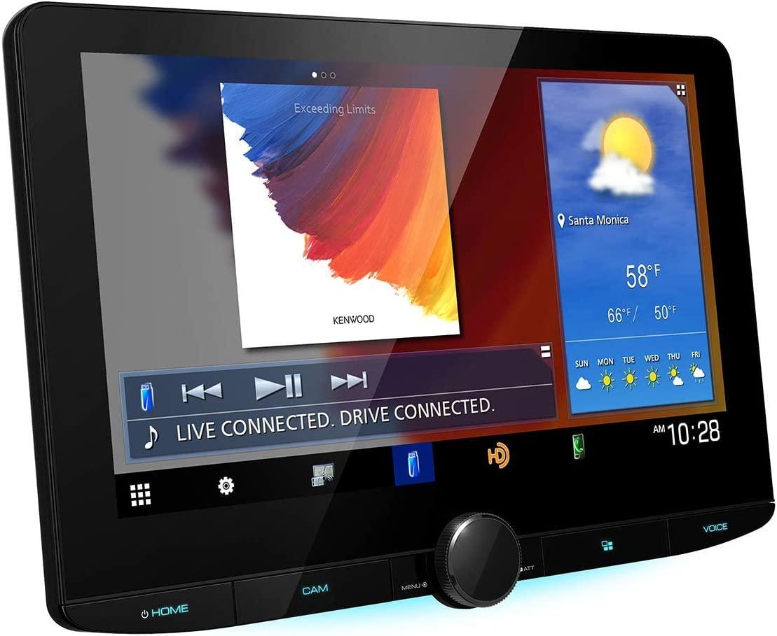 Kenwood Kenwood DMX1037S 10.1" Floating Panel Digital Multimedia Receiver | Apple CarPlay Android Auto Ready | Plus CMOS-230 Rearview Camera with Universal Mounting Hardware & Video Cable