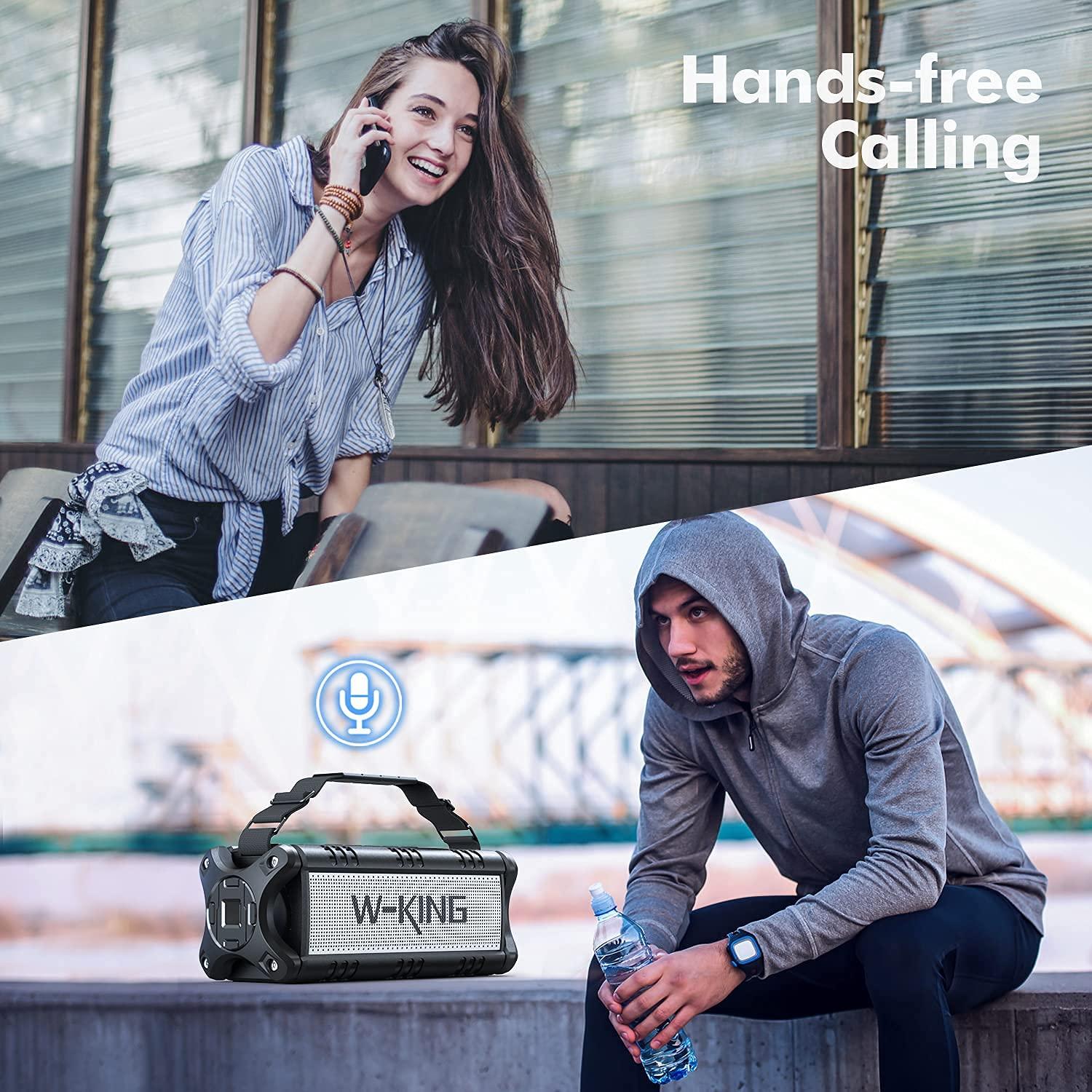 W-KING W-KING Bluetooth Speaker, 50W Powerful Bluetooth Speaker Loud IPX6 Waterproof, Large Outdoor Portable Speaker Wireless for Deep Bass/Bluetooth 5.0/Power Bank/40H Playtime/TF-Card/AUX/NFC/EQ