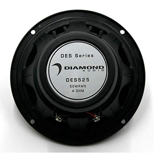 Diamond Audio Technology Diamond Audio DES525 5.25" 60W RMS Diamond Elite Series 2-Way Coaxial Speaker System + Free LAB Sticker