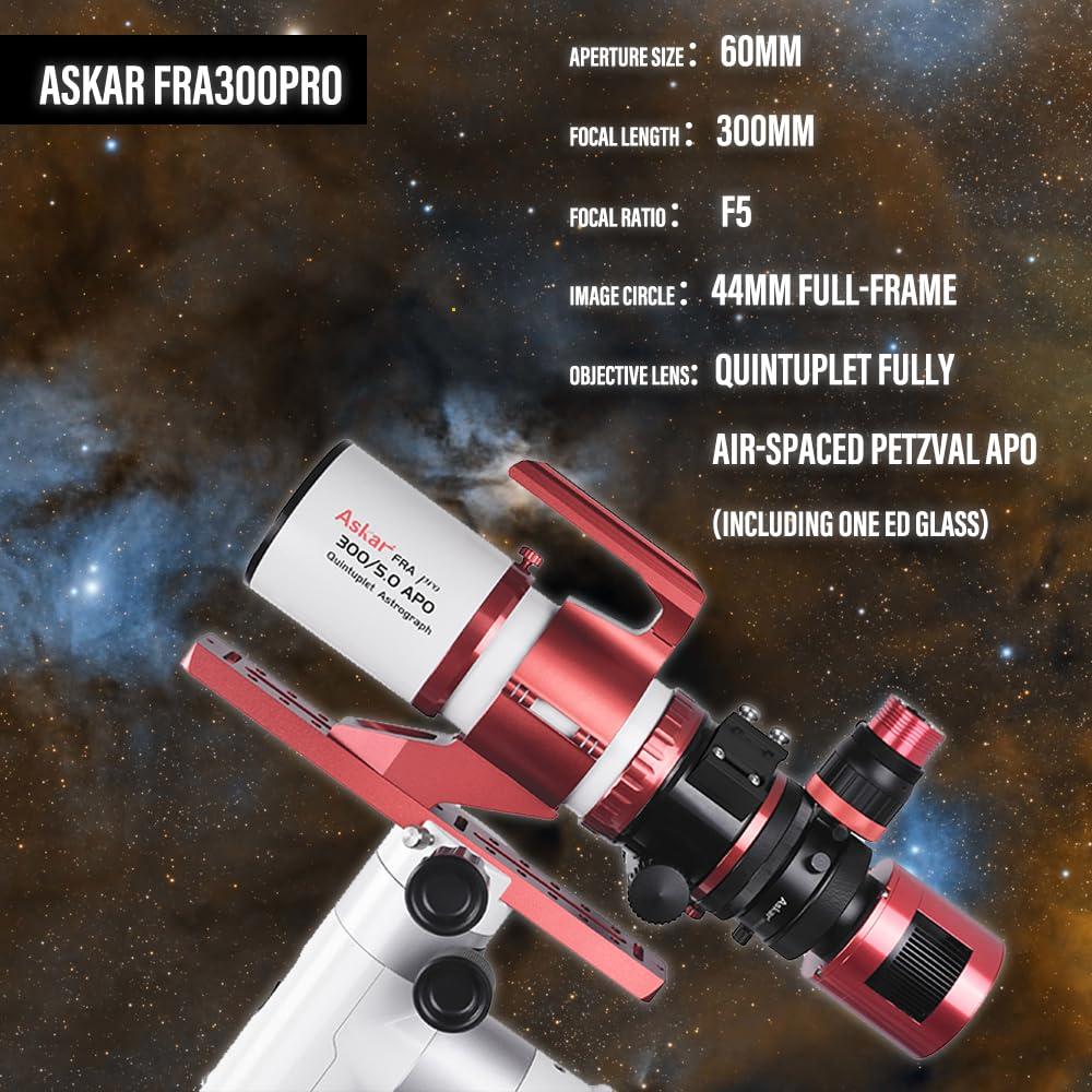 Askar Askar FRA300PRO Telescope, F5,60mm Aperture,Quintuplet Fully Air-Spaced Petzval APO Astrograph,ED Glass Refractor OTA for Astrophotography and Visual Astronomy