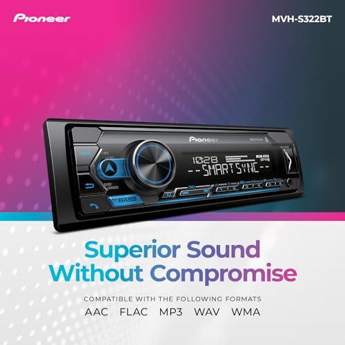 PIONEER Pioneer MVH-S322BT Bluetooth Car Stereo with USB/AUX Inputs, Smartphone Connectivity, Pioneer Smart Snyc, and Hands-Free Calling for Enhanced In-Car Audio Experience