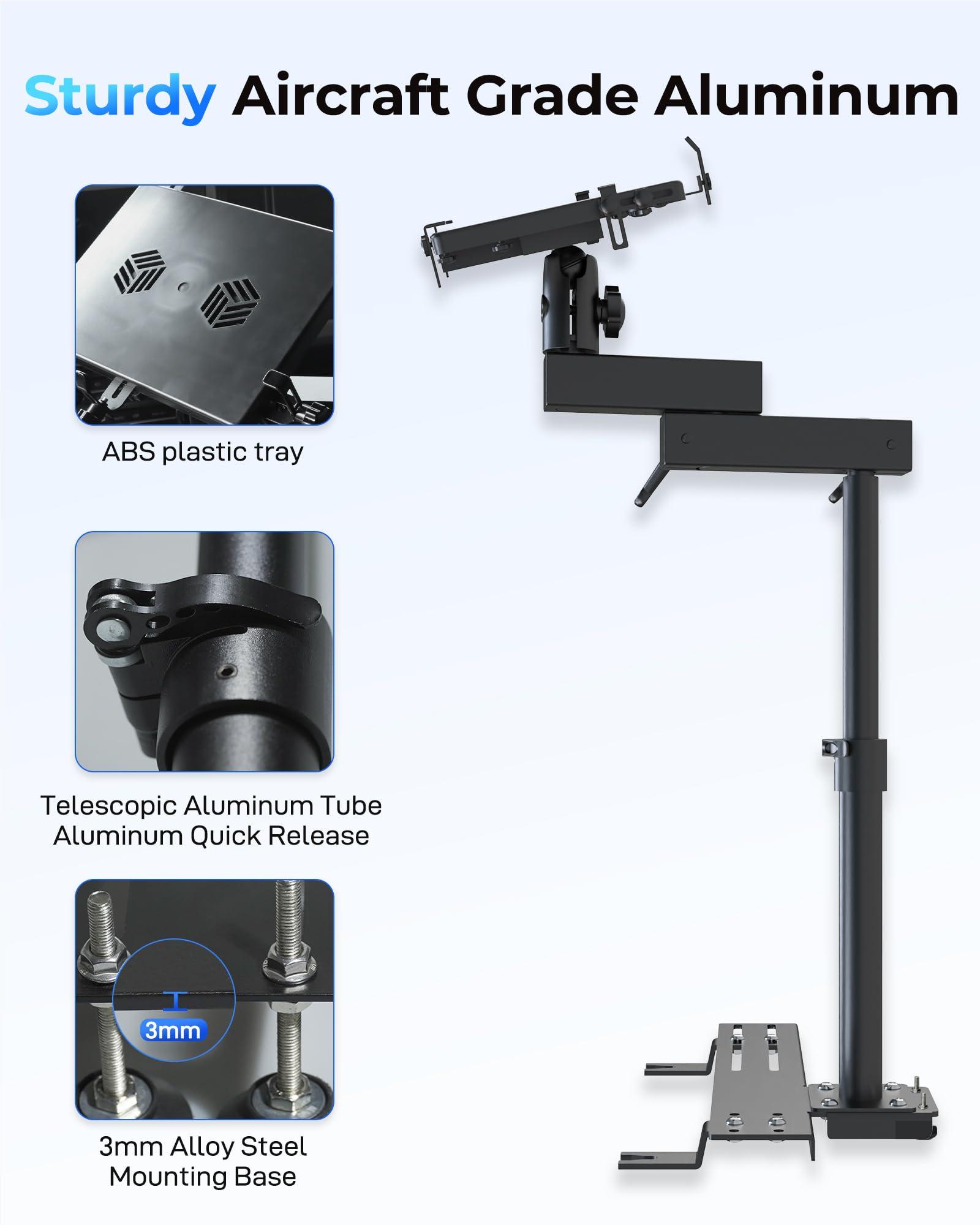 SPIRRELAB SPIRRELAB Car Laptop Mount for Vehicle, Trucks, Vans, Adjustable Aluminum No-Drill Laptop Car Holder