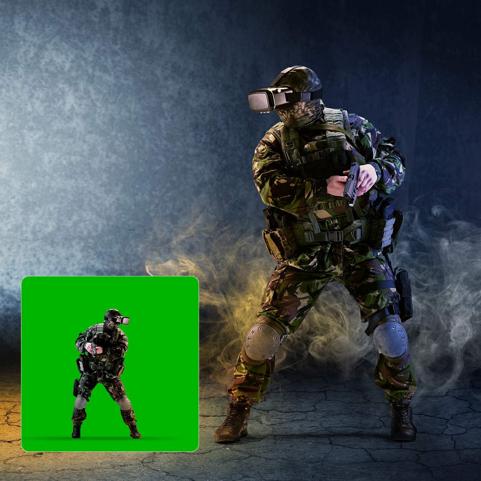 excelimage excelimage Pull-Down Green Screen Backdrop, 79x75 Auto-Locking Chroma Key Panel with Wrinkle-Resistant Green Fabric for YouTube Videos, Music Videos, Photography, TIK Tok, or Gaming (White)