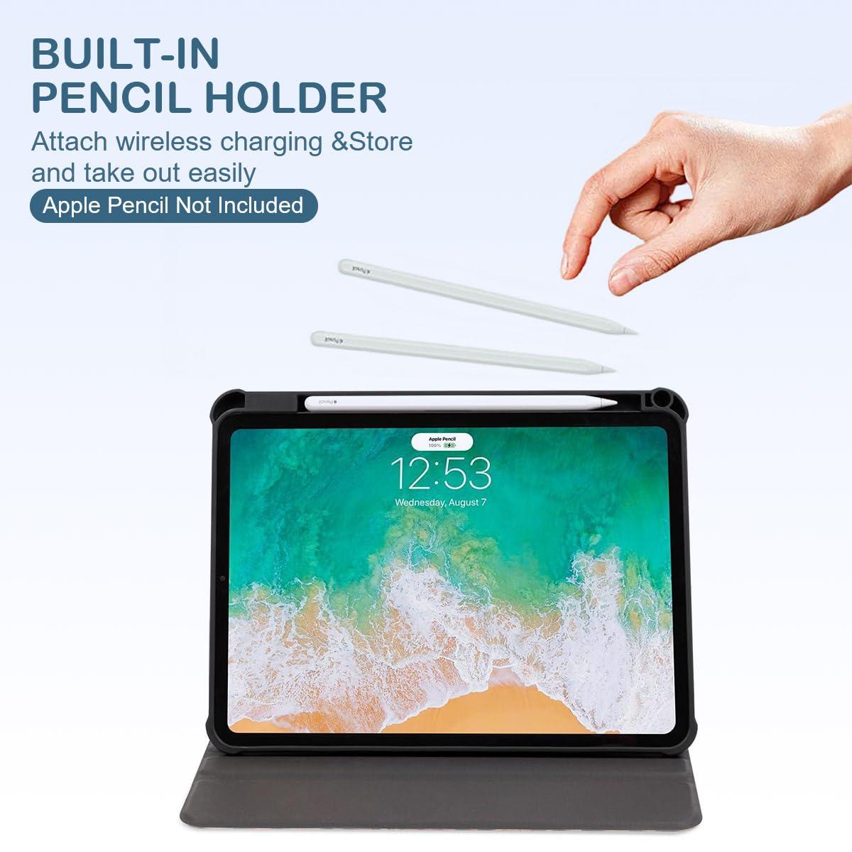 SuSuTiFy Personalized Custom Case for iPad Air 2nd Gen 2014 / Air 1st Gen 2013 9.7 Inch with Pencil Holder,Collage Picture Photo 360 Degree Rotating Folio Stand Cover,Premium Shockproof Auto Wake/Sleep,Grey