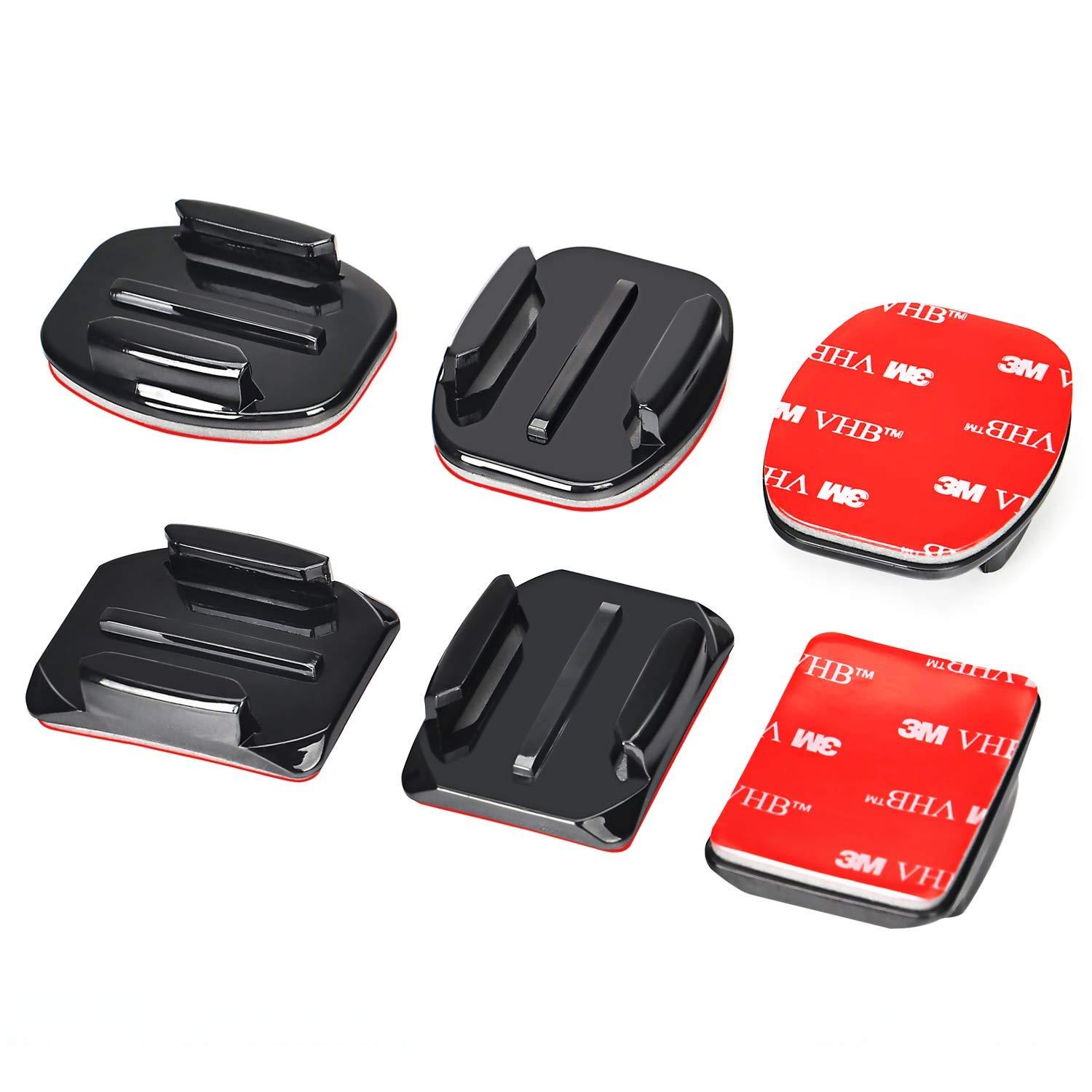 Sametop Sametop Helmet Adhesive Sticky Mounts Curved Attachment Flat 3M Mount Compatible with GoPro Hero 12 11 10 Max 9 8 7 6 5 4 Session DJI Osmo Action Cameras (6 Packs)