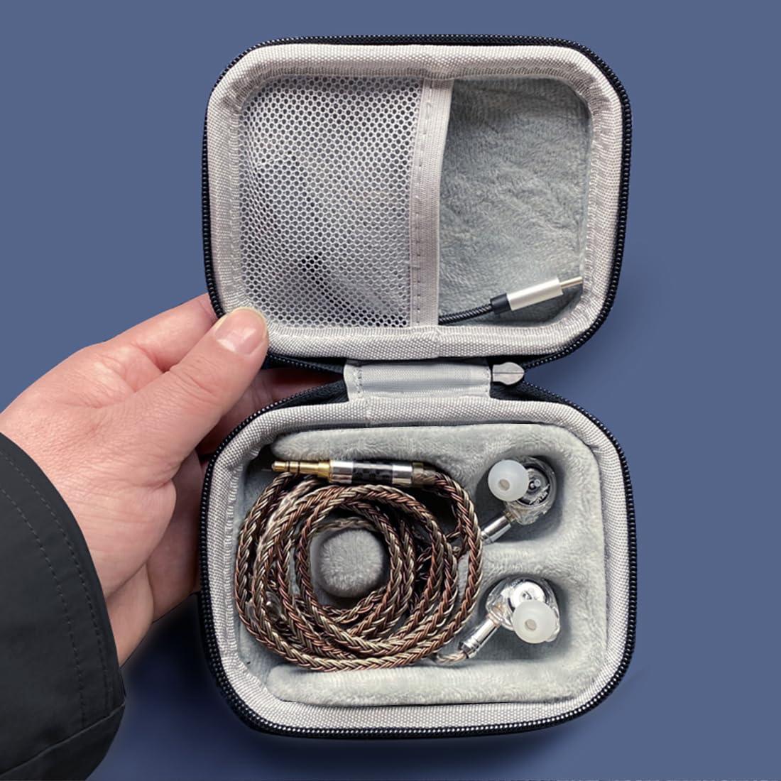 JaHui PU Leather Storage Box, Suitable for in Ear Earphones, Wired Earphones, Waterproof, Portable, Pressure Resistant Box, Earphone Storage Bag