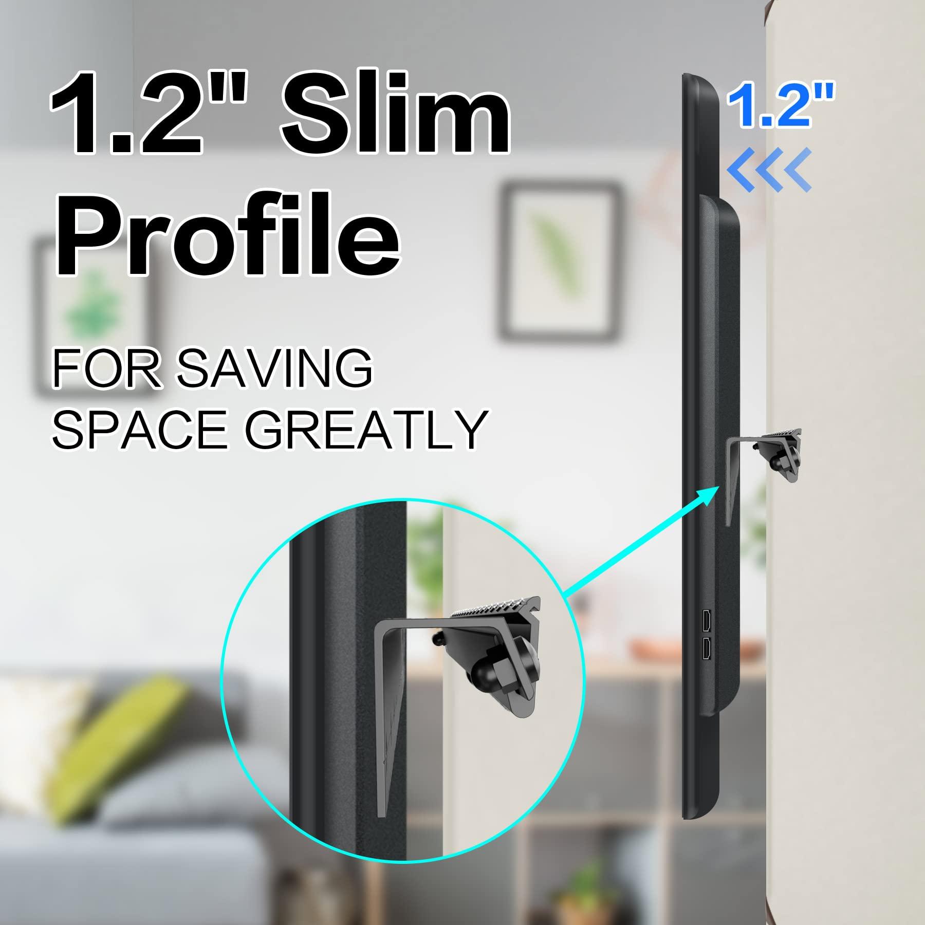 KAMIWI No Drill Drywall TV Mount,No Stud TV Wall Mount for All Brand 22-55 Inch TVs up to 100lbs, Easy Install No Stud Studless TV Wall Mount,Include All Hardware-New Level Bubble Meter