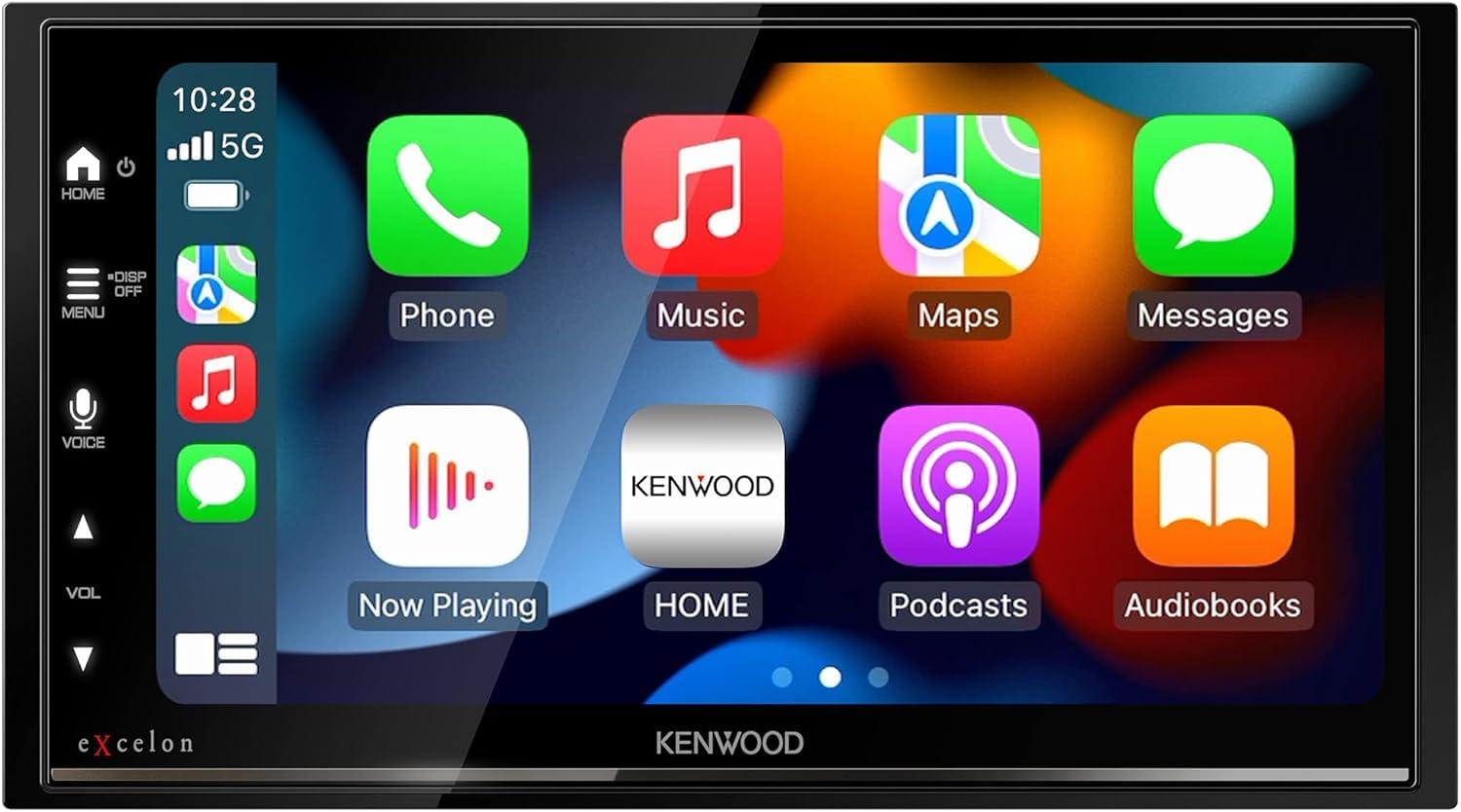 Kenwood KENWOOD DMX809S eXcelon 6.95-Inch Capacitive Touch Screen, Car Stereo, Wireless and Wired CarPlay and Android Auto, Bluetooth | Plus KENWOOD CMOS-240U Universal Backup Camera