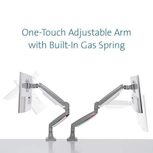 Kensington Kensington Single Monitor Arm with Vesa Mount, Adjustable Gas Spring Desk Monitor Mount, SmartFit® One-Touch C-Clamp Monitor Stand for Monitors Up to 34 Inches, 19.8lbs - Gray (K55470WW)